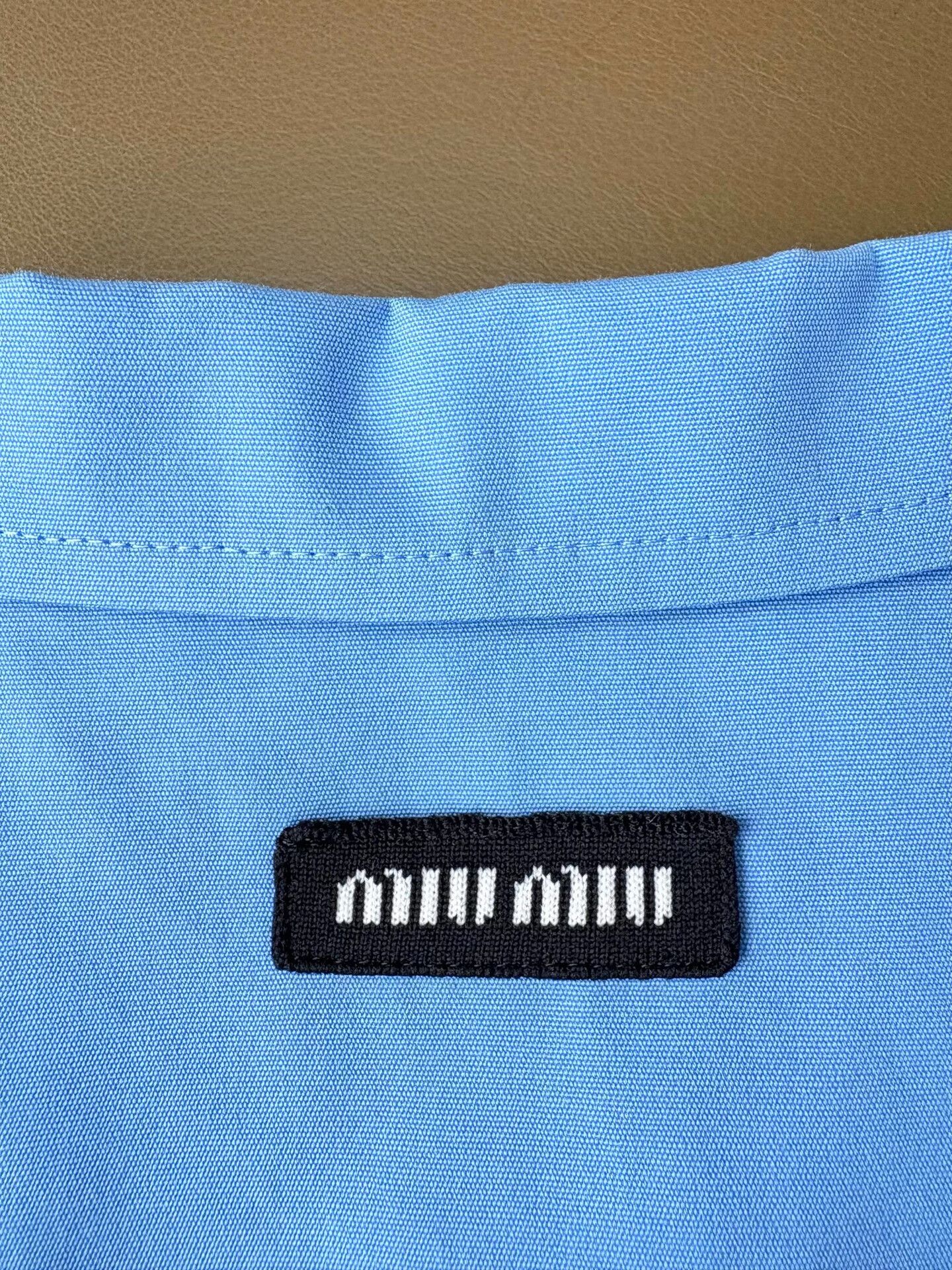 Miu Miu Miu Miu 25SS Blue Short-Sleeve Shirt Size XS / US 0-2 / IT 36-38 - 5 Thumbnail