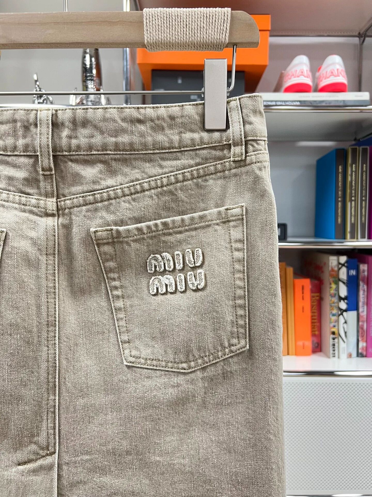 Miu Miu Miu Miu Fall/Winter 24 Sand Denim Skirt Size 36" / US 14 / IT 50 - 3 Thumbnail