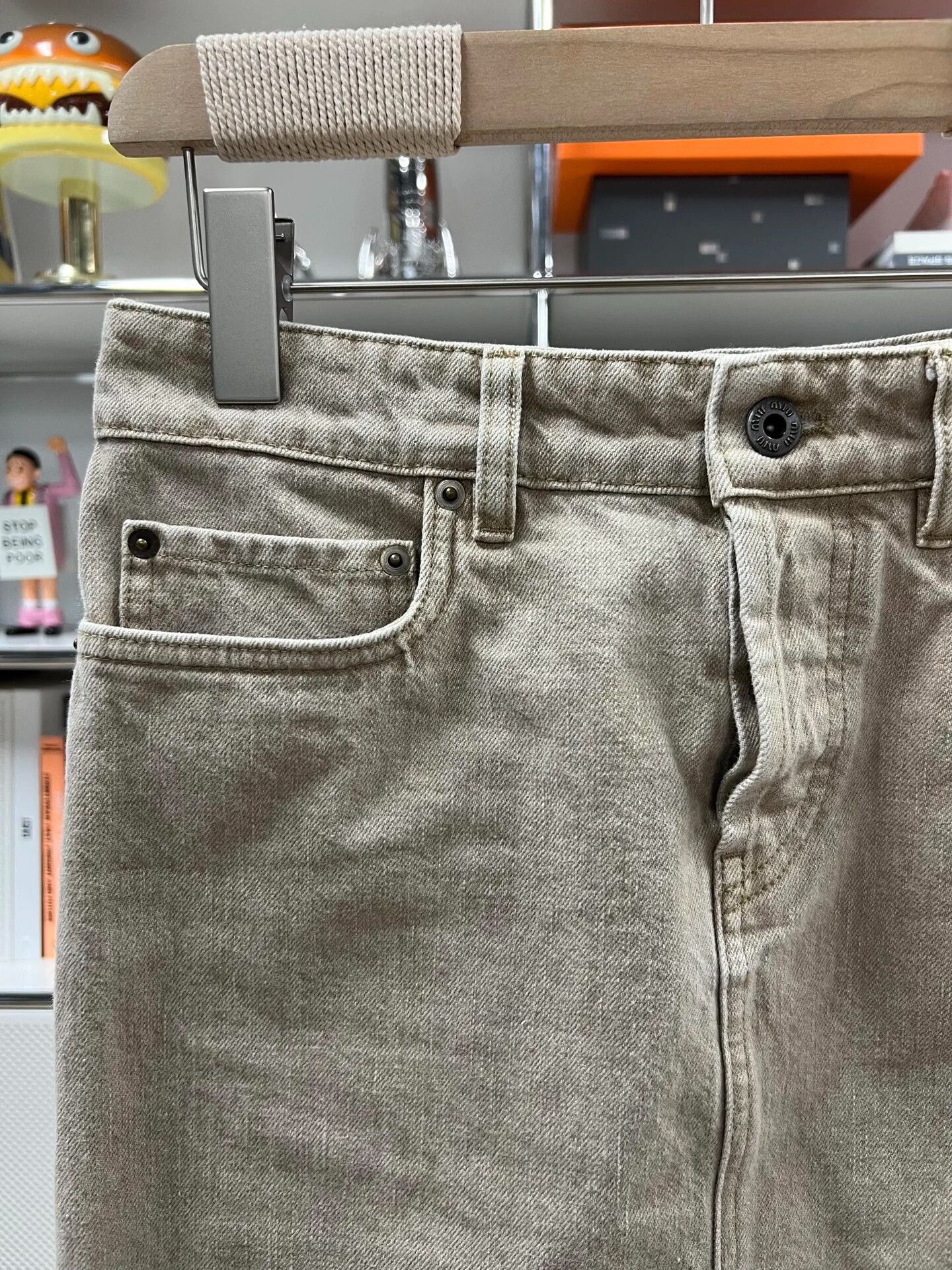 Miu Miu Miu Miu Fall/Winter 24 Sand Denim Skirt Size 36" / US 14 / IT 50 - 4 Thumbnail