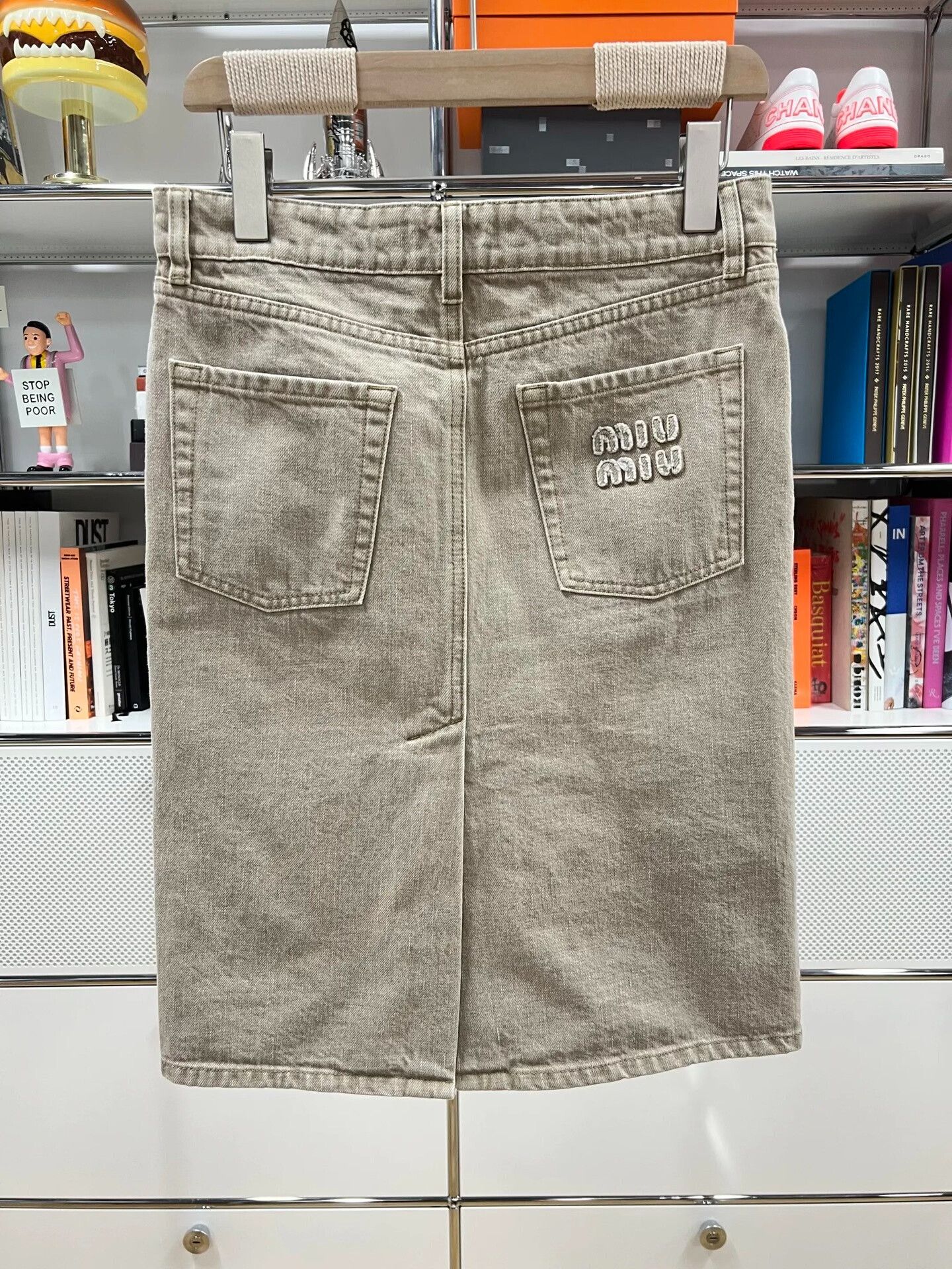 Miu Miu Miu Miu Fall/Winter 24 Sand Denim Skirt Size 36" / US 14 / IT 50 - 2 Thumbnail