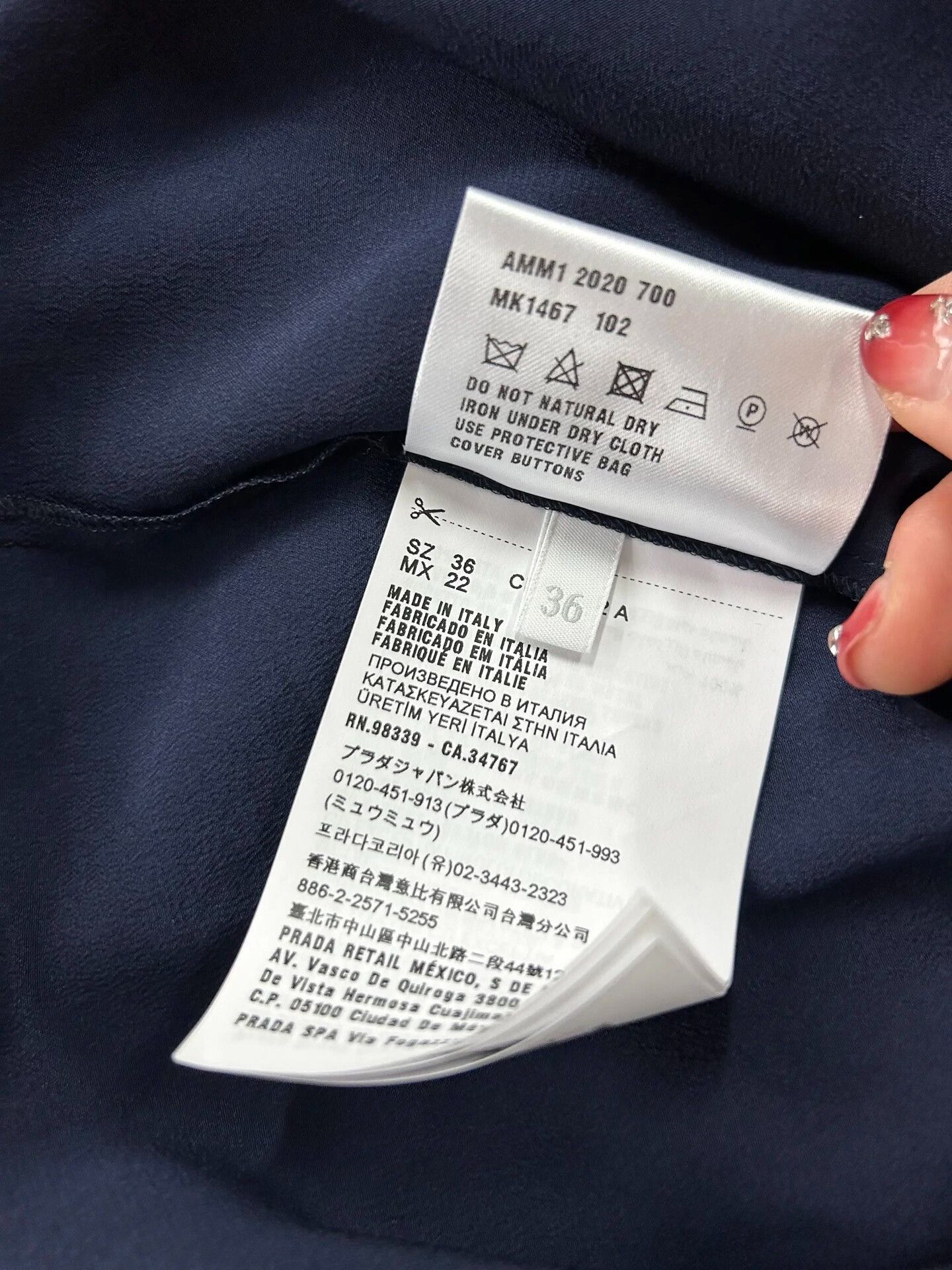 Miu Miu Miu Miu Navy Silk Shirt Size XS / US 0-2 / IT 36-38 - 6 Thumbnail