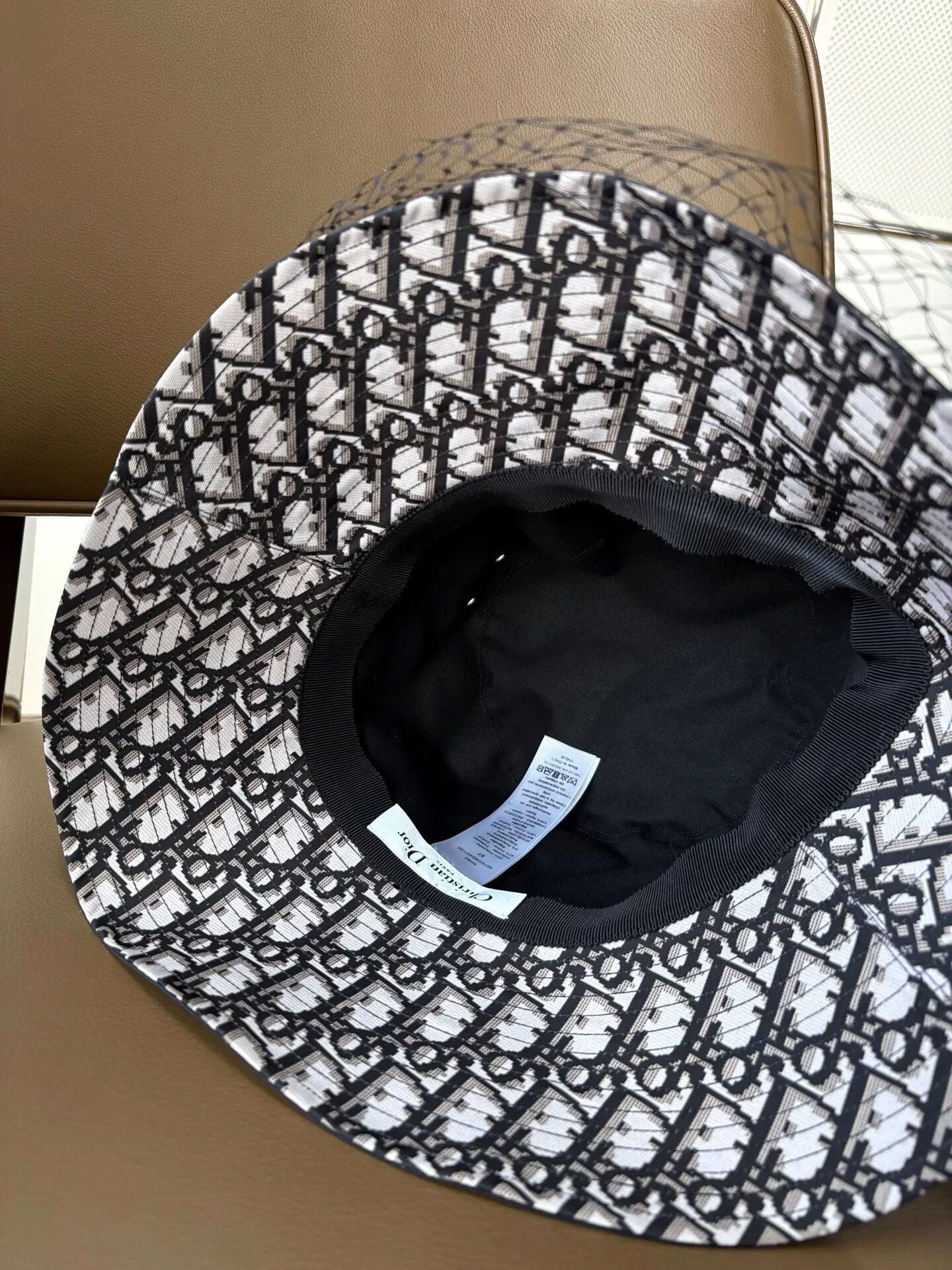 Dior Dior Black Monogram Lace Fisherman Hat Size ONE SIZE - 5 Thumbnail