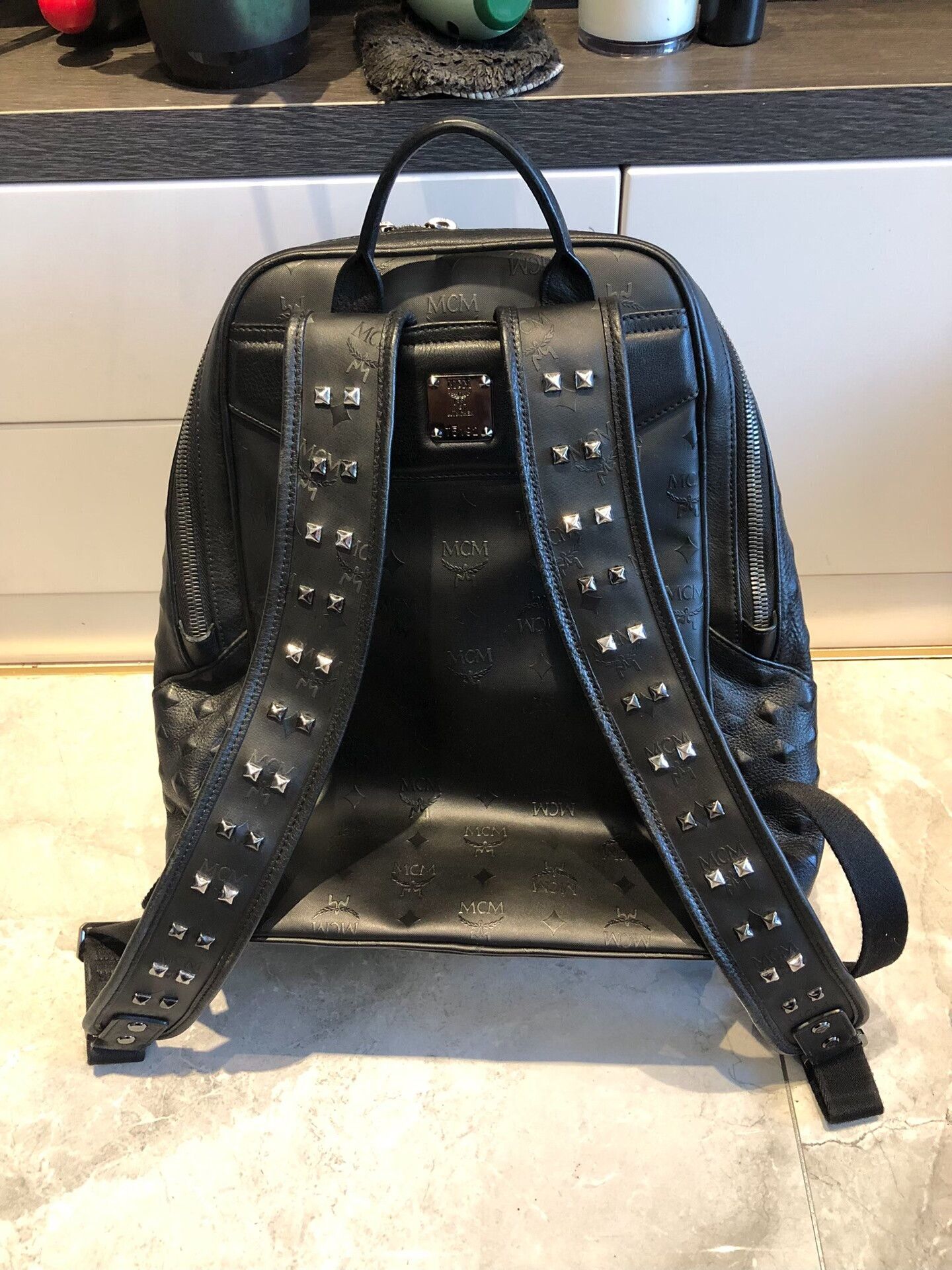 MCM MCM Large Black Studded Backpack Size ONE SIZE - 2 Thumbnail