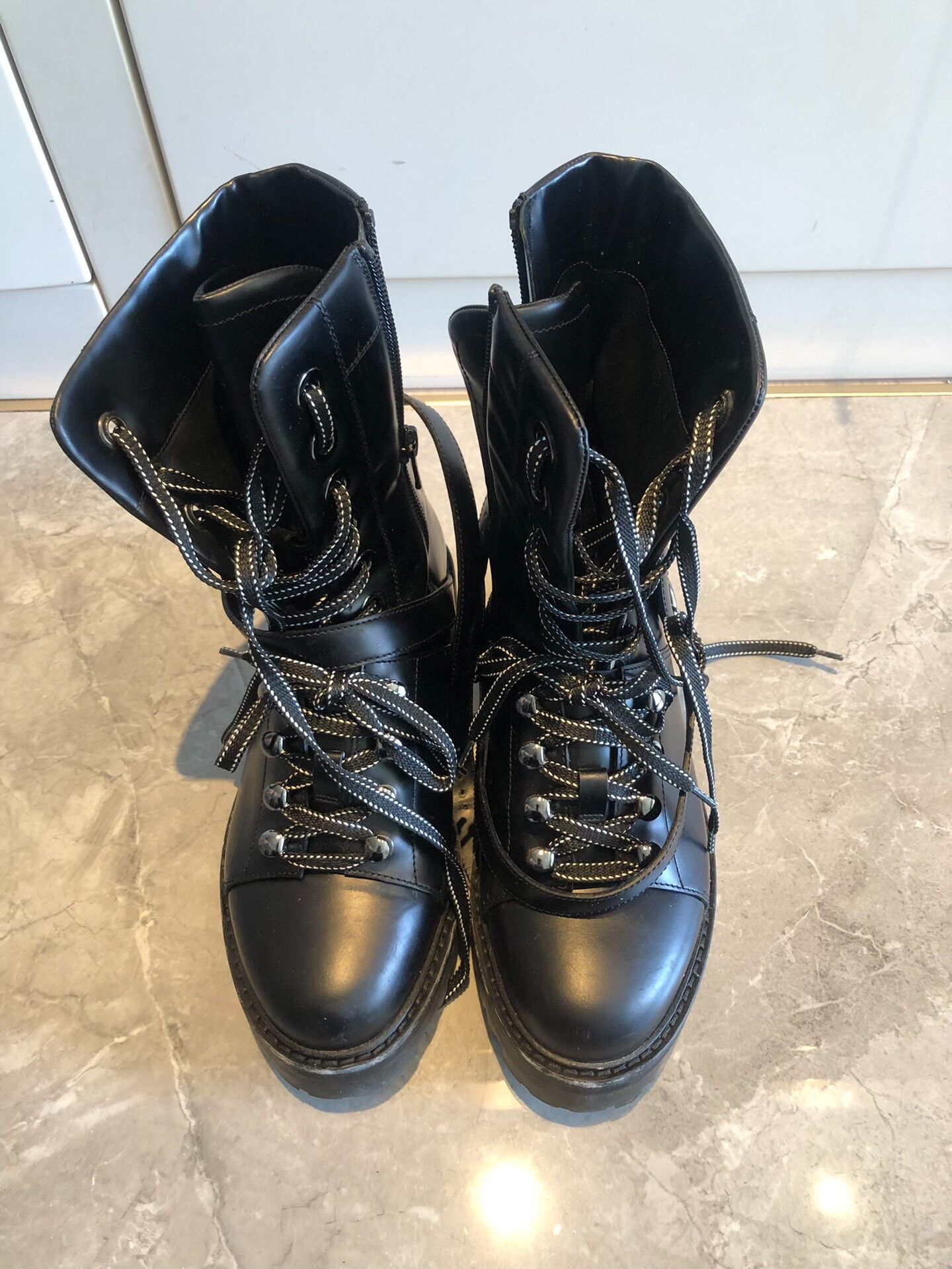 Valentino Valentino Black High-Top Martin Boots Size US 5 / IT 35 - 3 Thumbnail