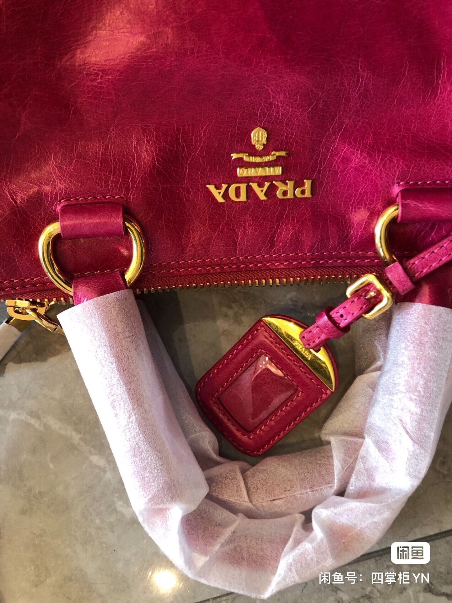 Prada Prada Large Leather Tote Shoulder Bag Size ONE SIZE - 3 Thumbnail