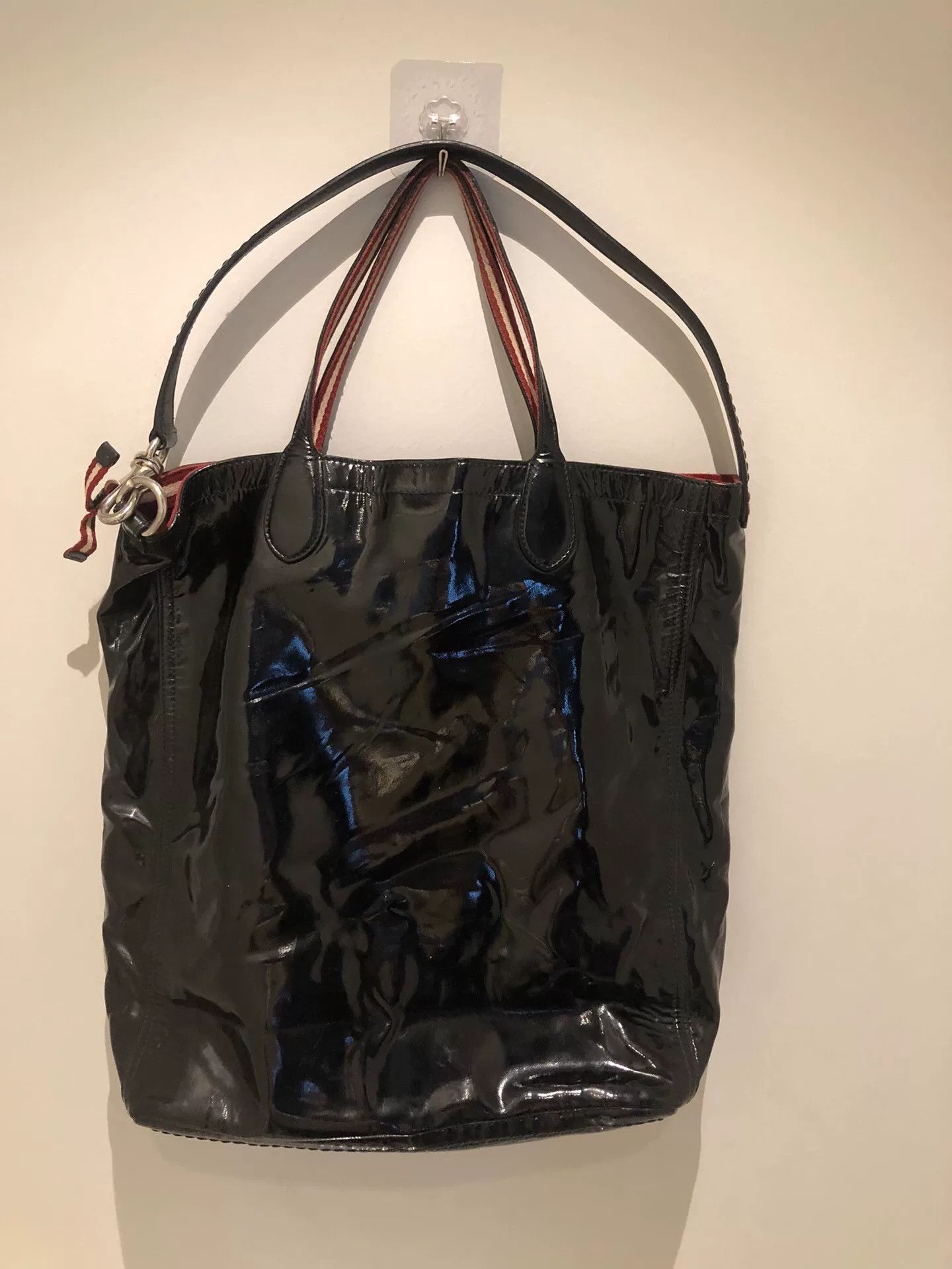 Bally Bally Black Patent Leather Tote Shoulder Bag Size ONE SIZE - 2 Thumbnail