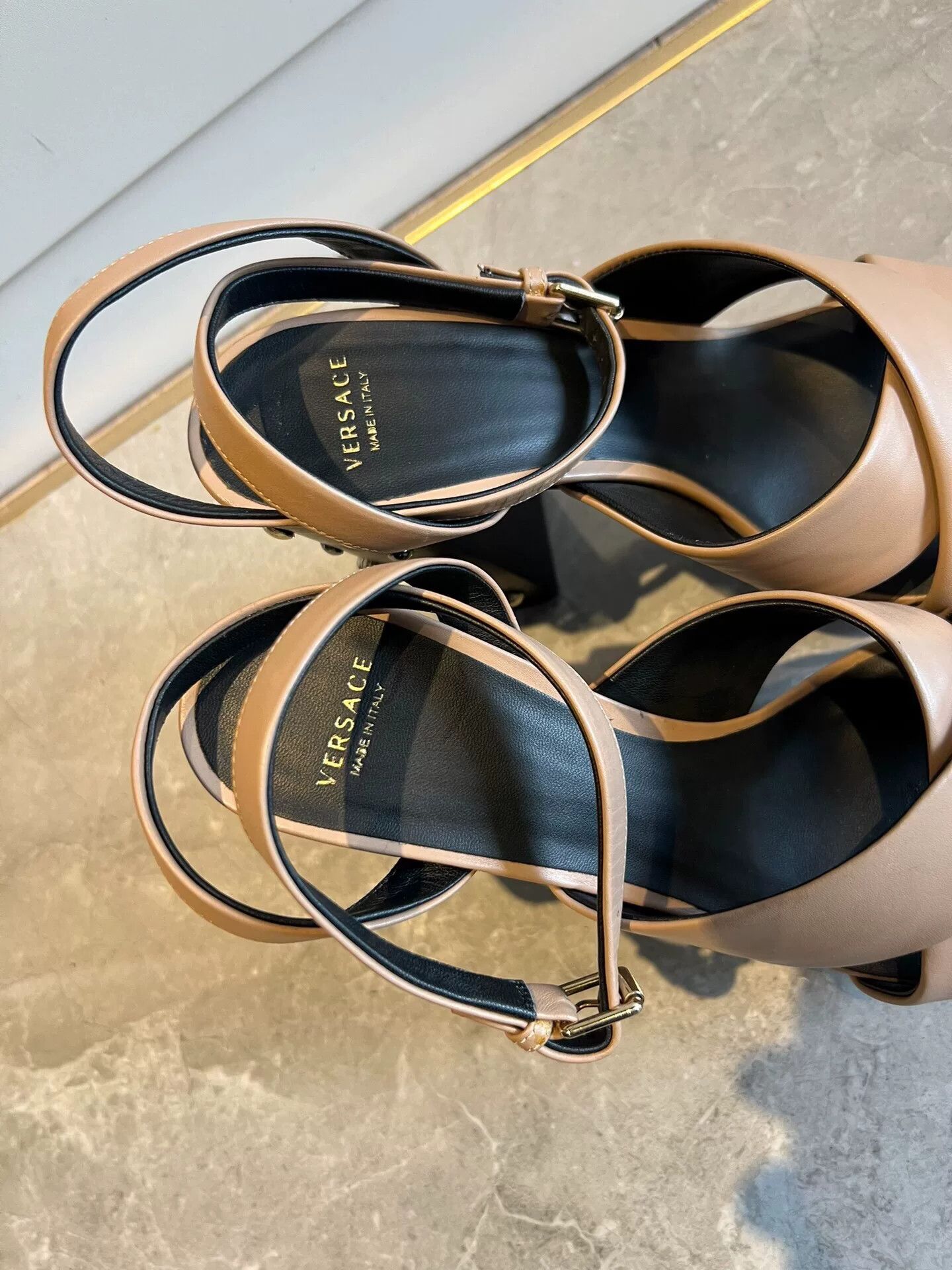 Versace Versace Leather High-Heel Sandals Size US 6 / IT 36 - 8 Thumbnail