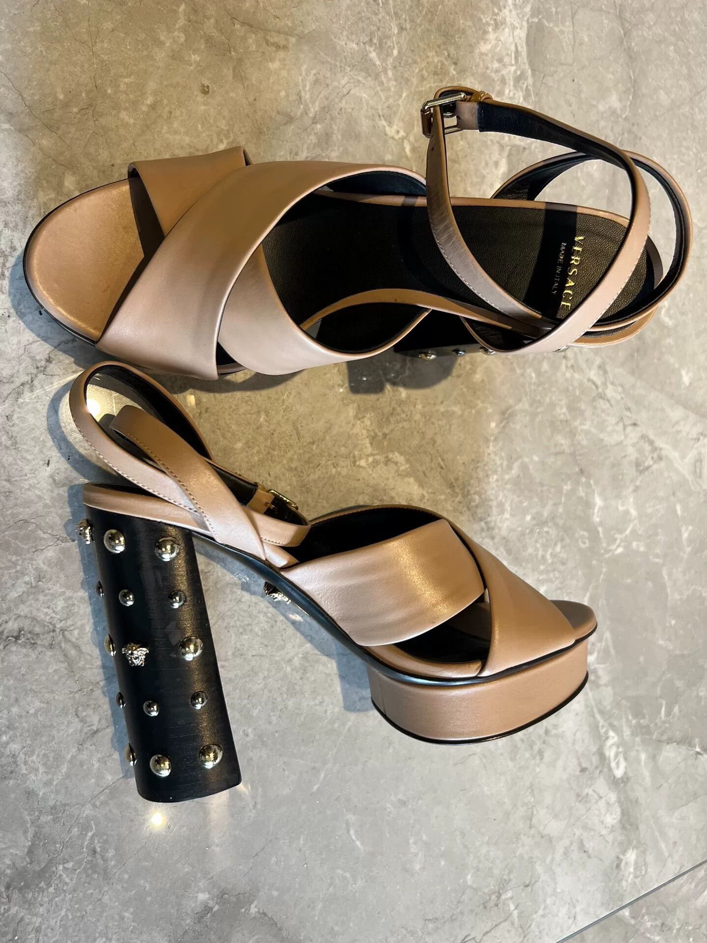 Versace Versace Leather High-Heel Sandals Size US 6 / IT 36 - 2 Thumbnail