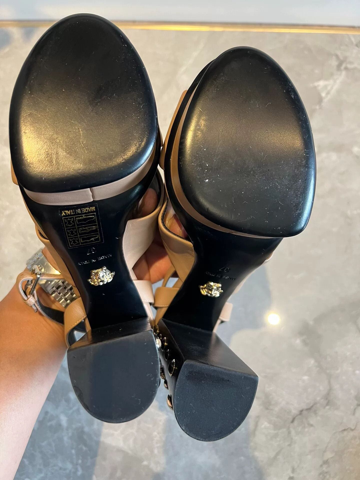 Versace Versace Leather High-Heel Sandals Size US 6 / IT 36 - 7 Thumbnail