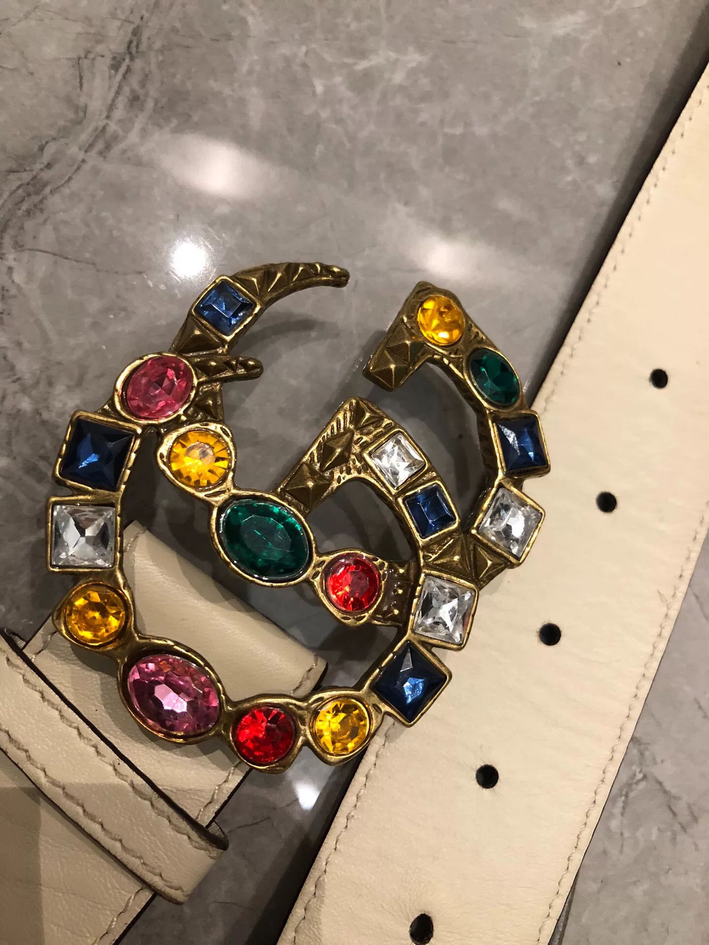 Gucci Gucci Crystal Gemstone Buckle Belt Size ONE SIZE - 3 Thumbnail