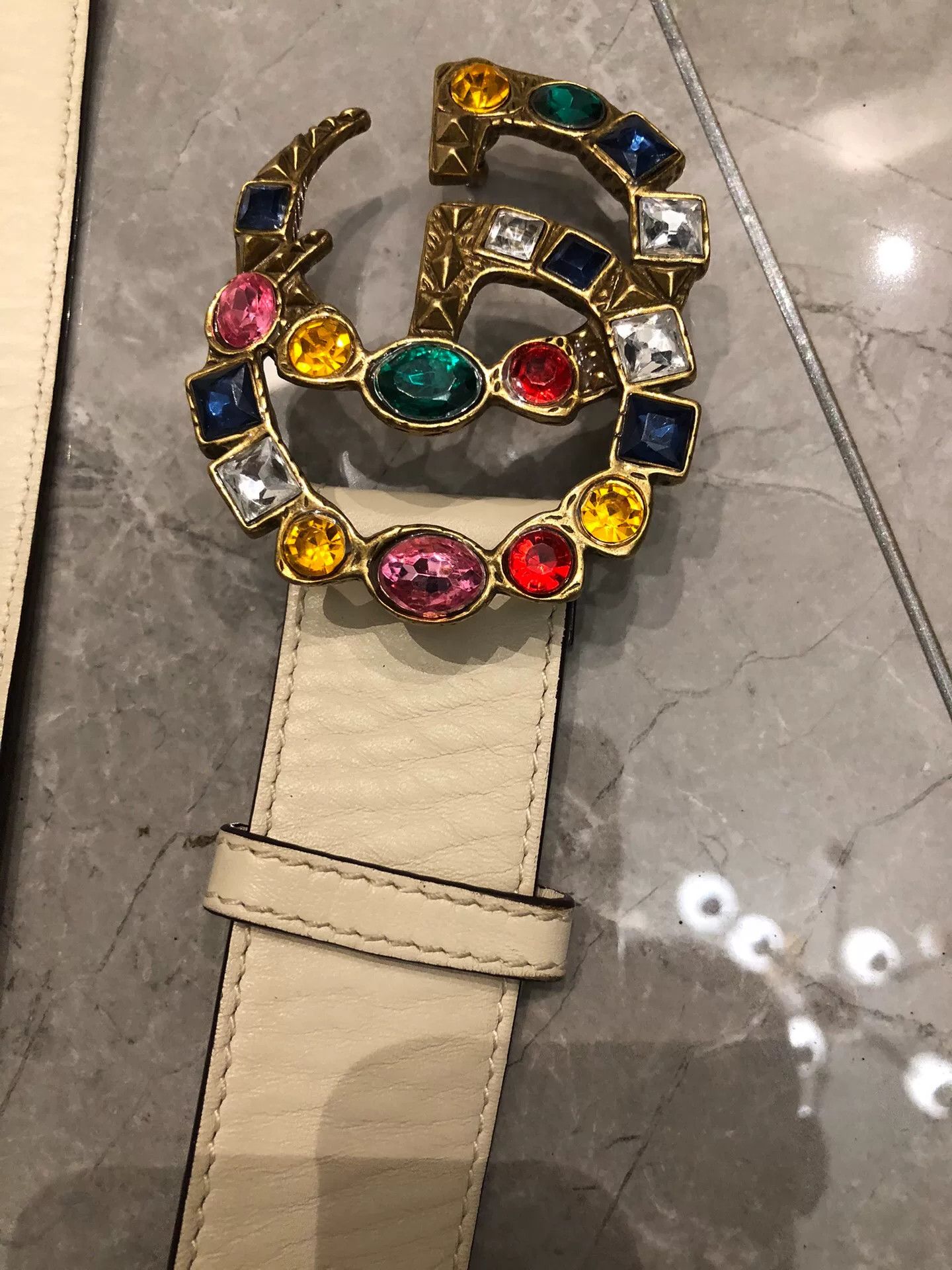 Gucci Gucci Crystal Gemstone Buckle Belt Size ONE SIZE - 7 Thumbnail