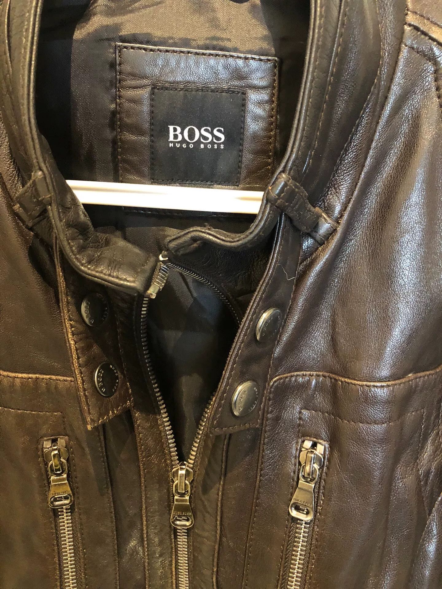 Hugo Boss HUGO BOSS Lambskin Leather Jacket Size US S / EU 44-46 / 1 - 9 Thumbnail