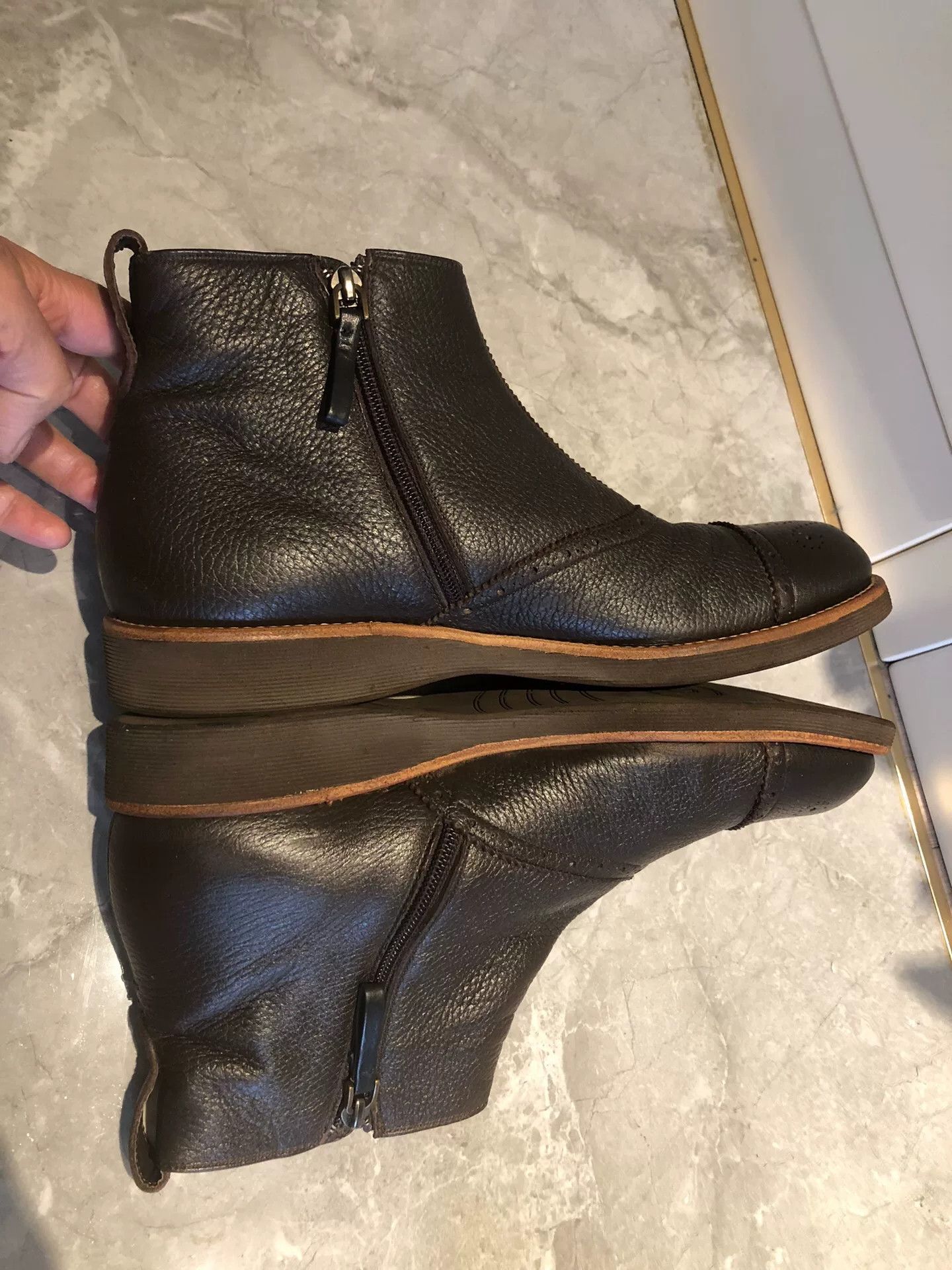 Sergio Rossi Sergio Rossi Men's Mid-Top Leather Boots Size US 10 / EU 43 - 5 Thumbnail