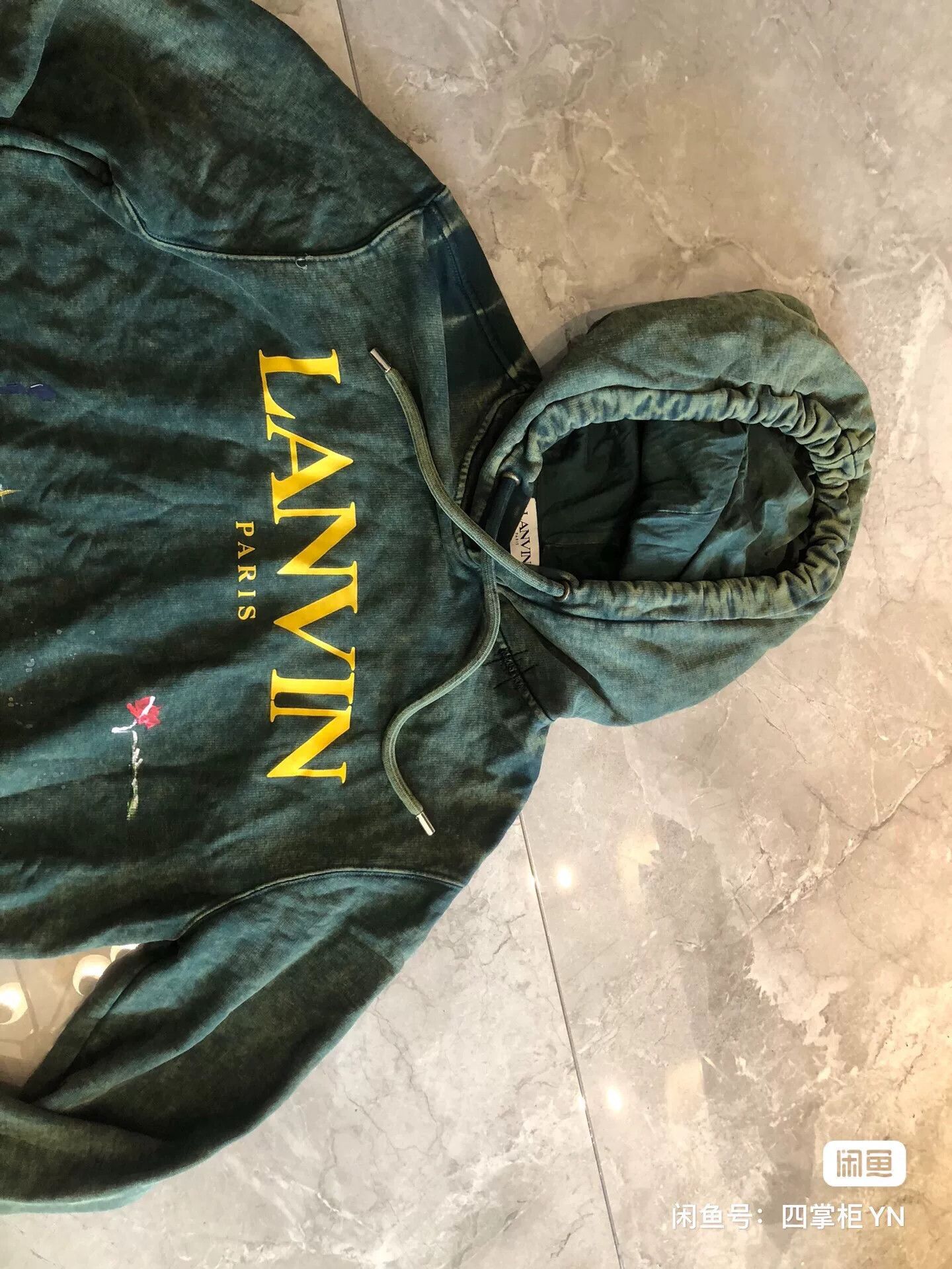 Lanvin LANVIN x GALLERY DEPT Green Distressed Hoodie Size S / US 4 / IT 40 - 4 Thumbnail