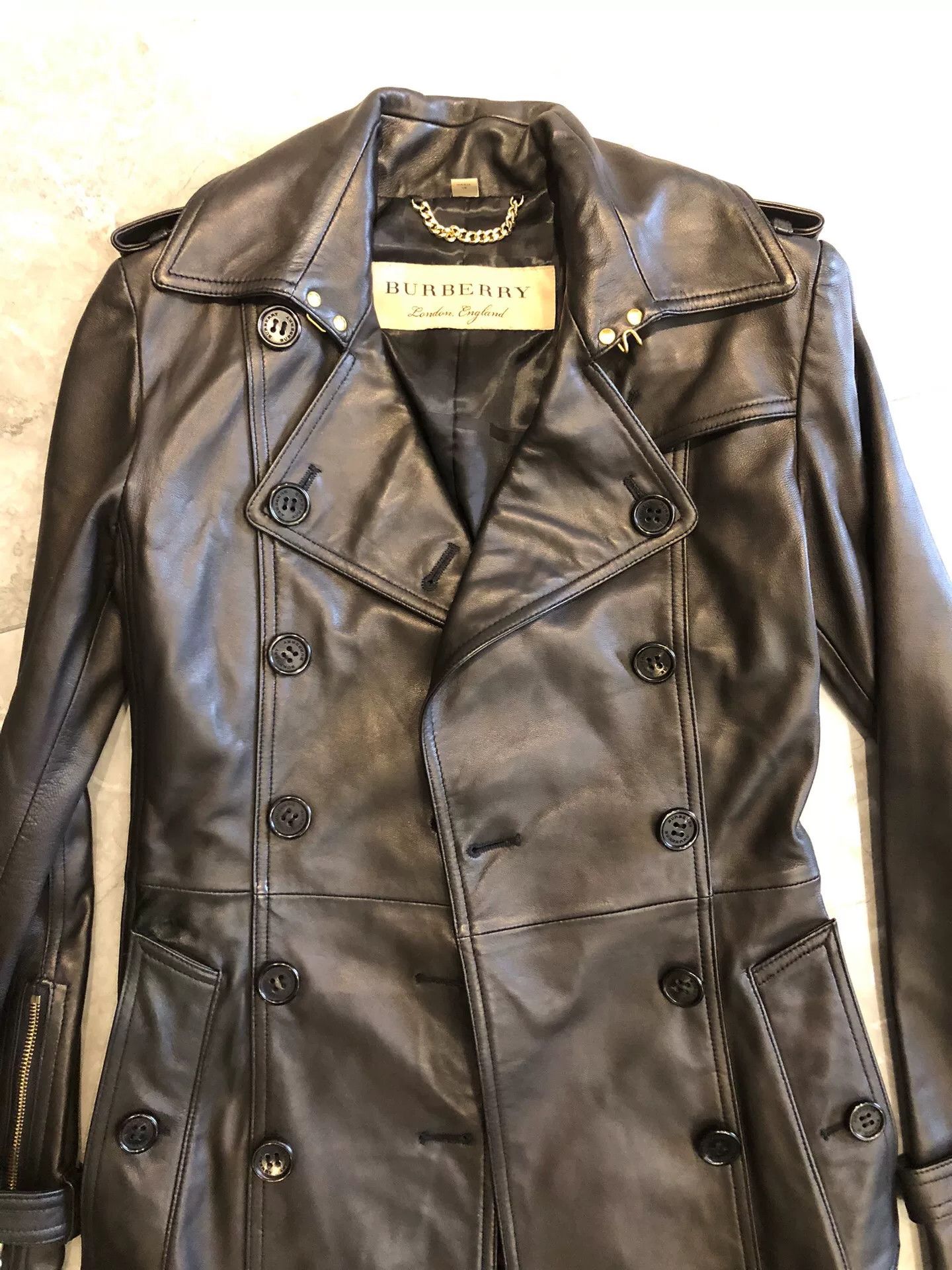 Burberry Burberry Women's Soft Sheepskin Trench Coat Size XS / US 0-2 / IT 36-38 - 3 Thumbnail