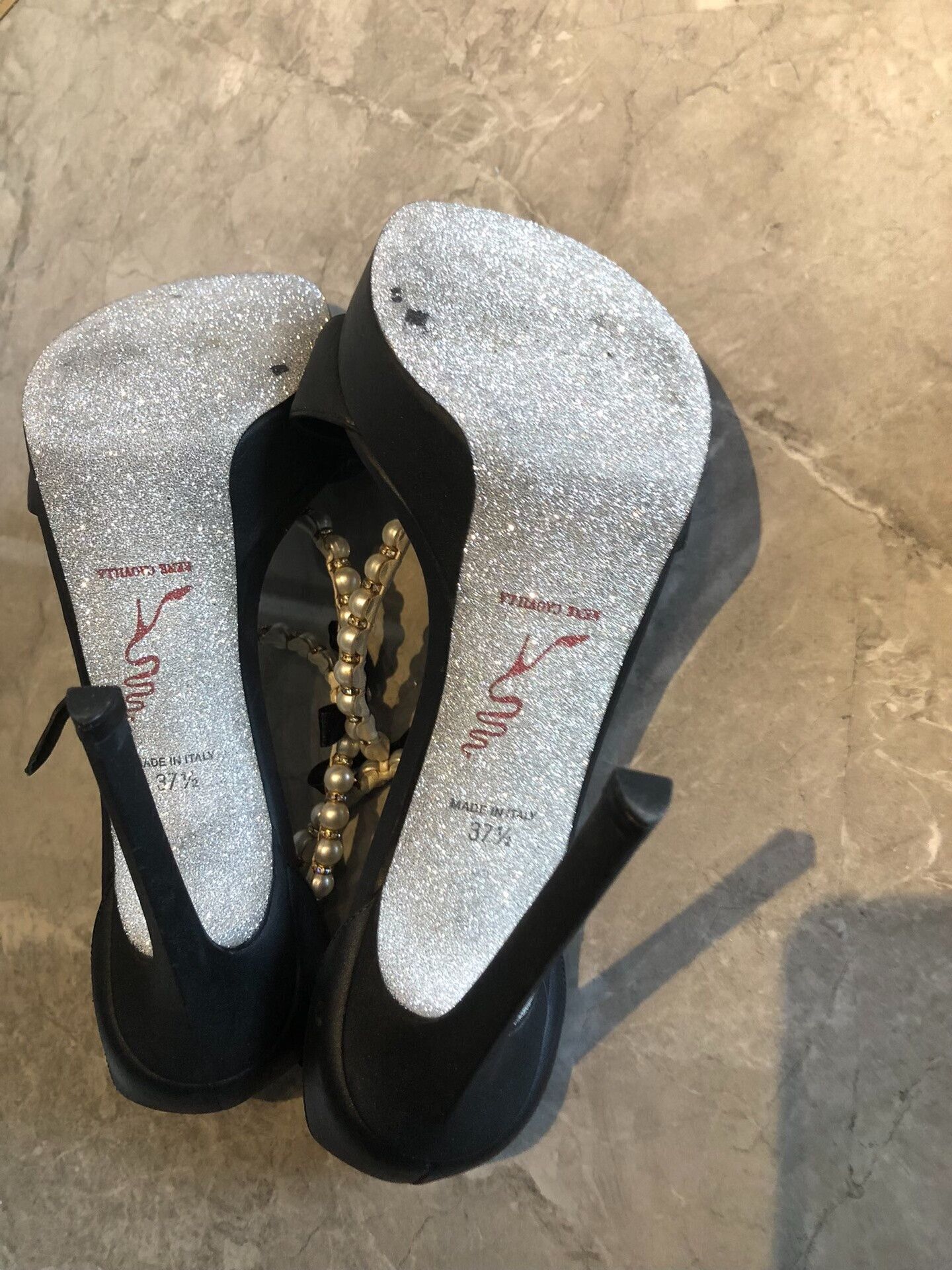 Rene Caovilla Rene Caovilla Black Pearl High Heels Size US 6.5 / IT 36.5 - 6 Thumbnail