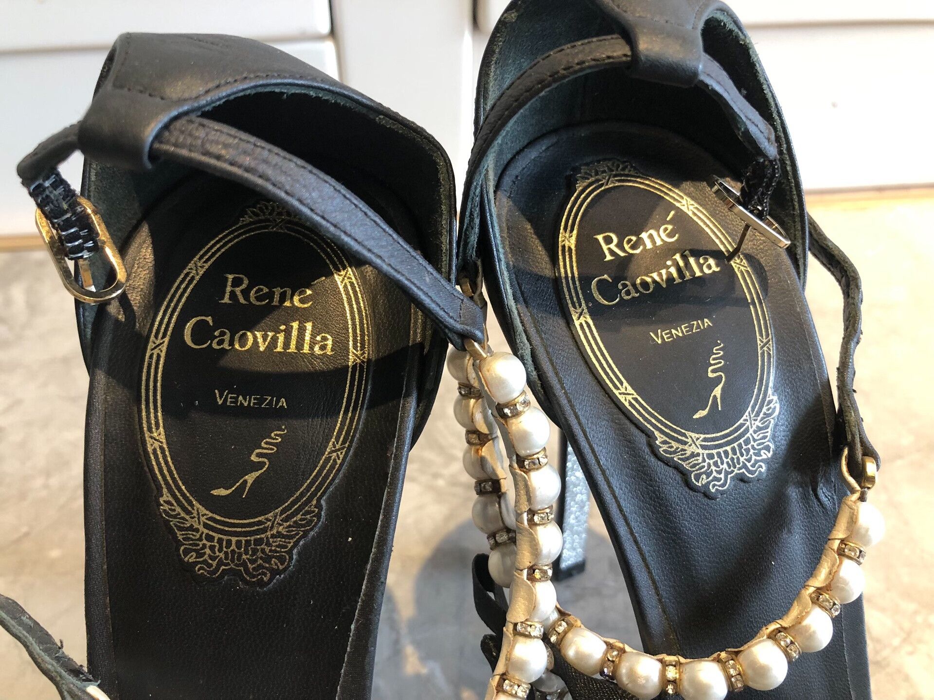 Rene Caovilla Rene Caovilla Black Pearl High Heels Size US 6.5 / IT 36.5 - 3 Thumbnail