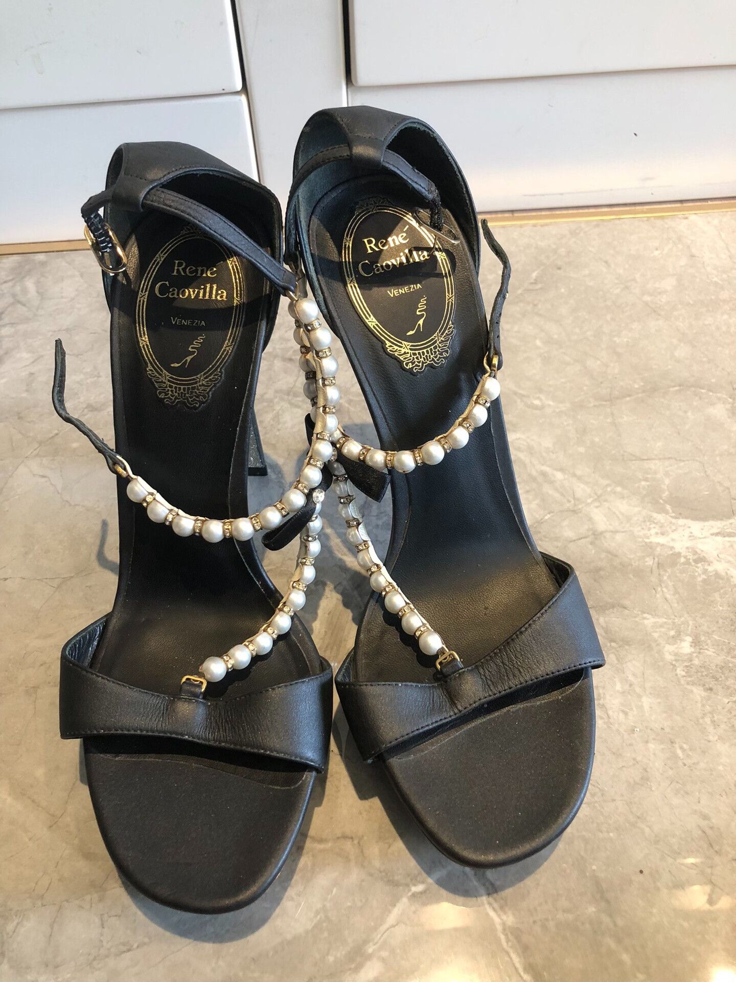Rene Caovilla Rene Caovilla Black Pearl High Heels Size US 6.5 / IT 36.5 - 2 Thumbnail