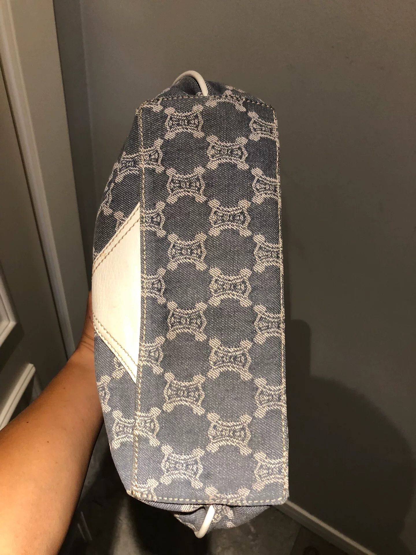 Celine Celine Vintage Denim Baby Blue Triomphe Tote Size ONE SIZE - 5 Thumbnail