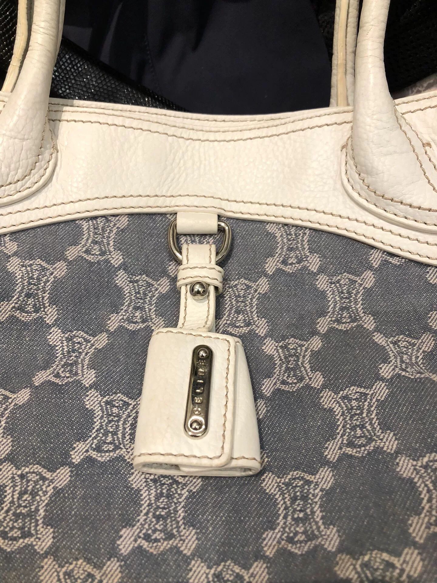 Celine Celine Vintage Denim Baby Blue Triomphe Tote Size ONE SIZE - 7 Thumbnail
