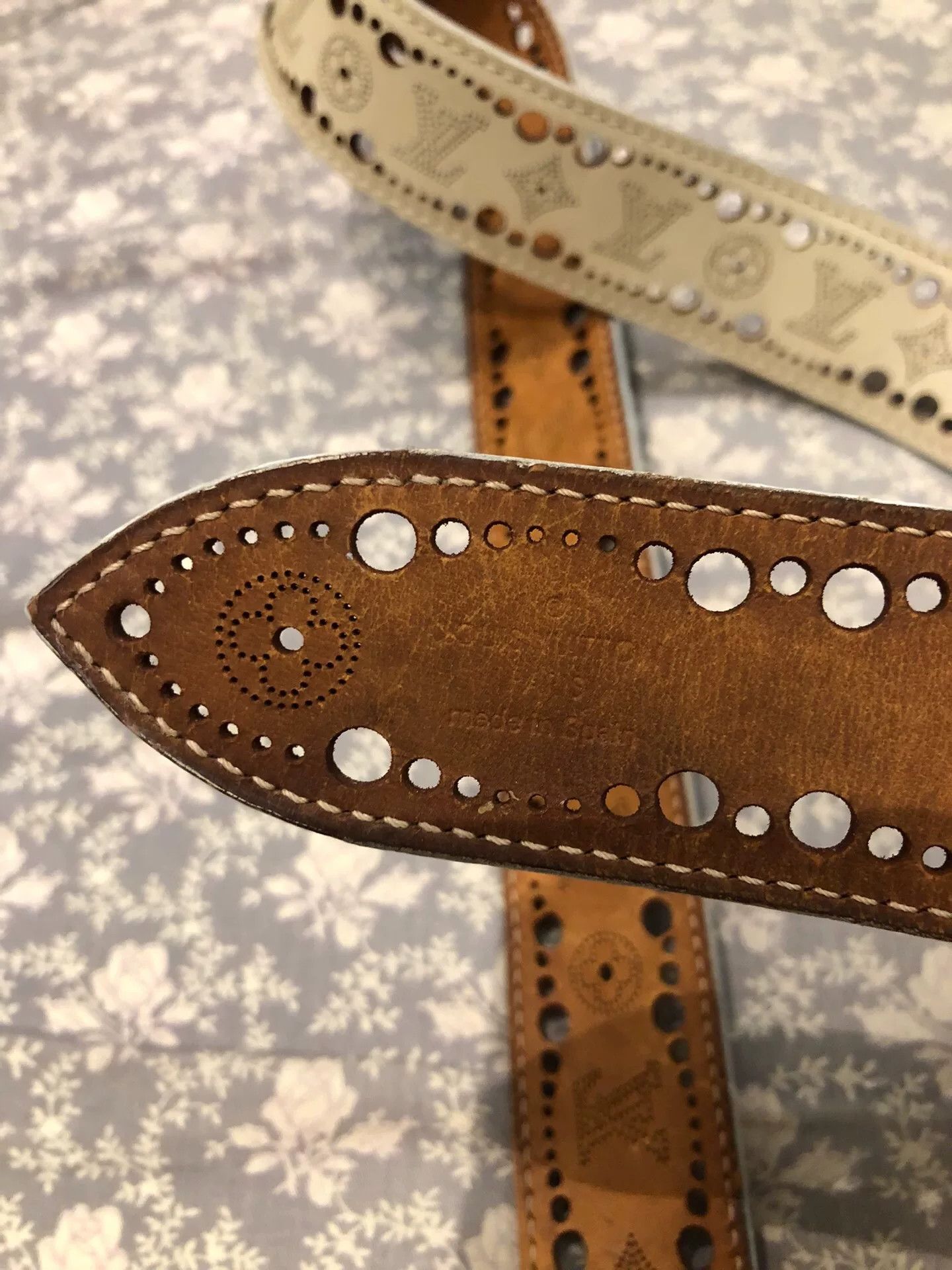 Louis Vuitton LV Leather Belt Gold Buckle Monogram Size ONE SIZE - 6 Thumbnail