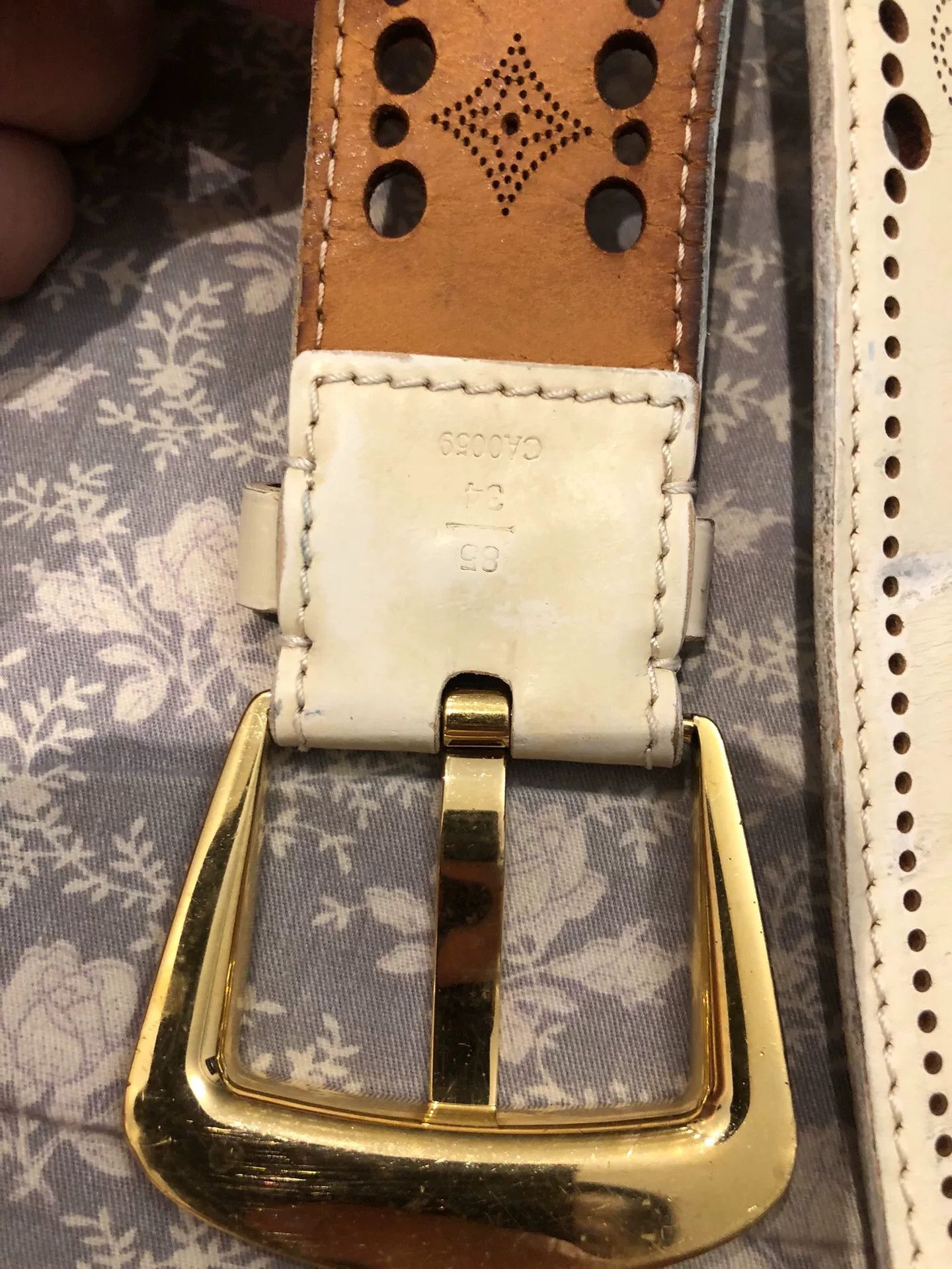 Louis Vuitton LV Leather Belt Gold Buckle Monogram Size ONE SIZE - 5 Thumbnail