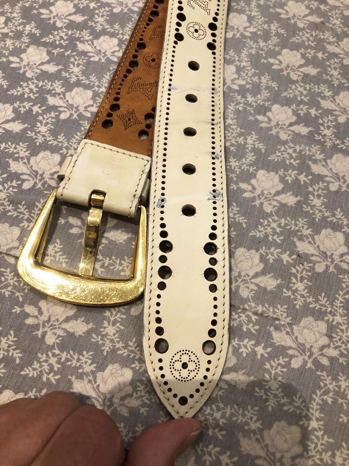 Louis Vuitton LV Leather Belt Gold Buckle Monogram Size ONE SIZE - 4 Thumbnail