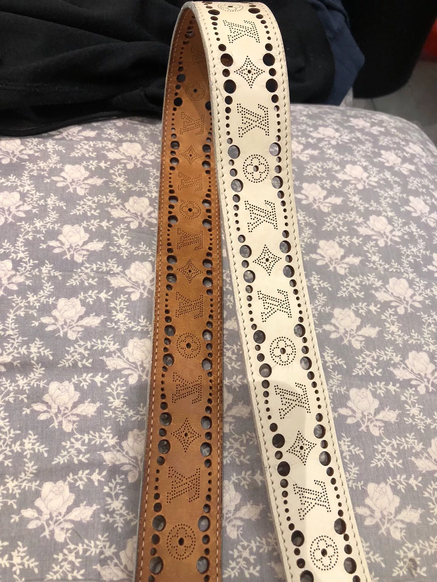 Louis Vuitton LV Leather Belt Gold Buckle Monogram Size ONE SIZE - 8 Thumbnail