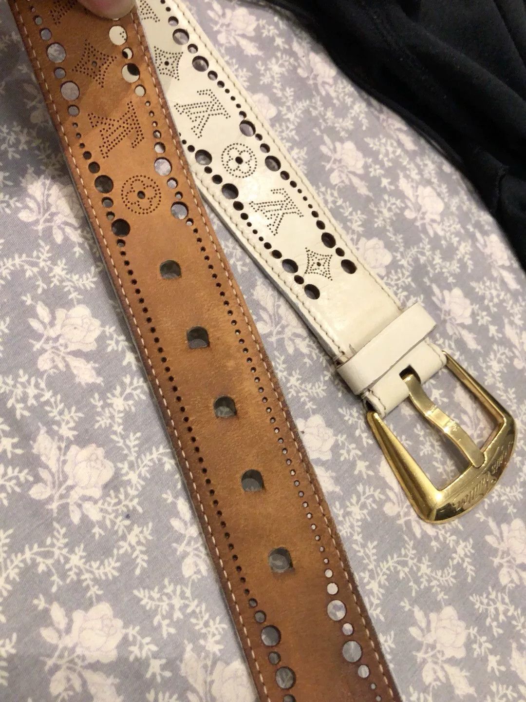 Louis Vuitton LV Leather Belt Gold Buckle Monogram Size ONE SIZE - 9 Thumbnail