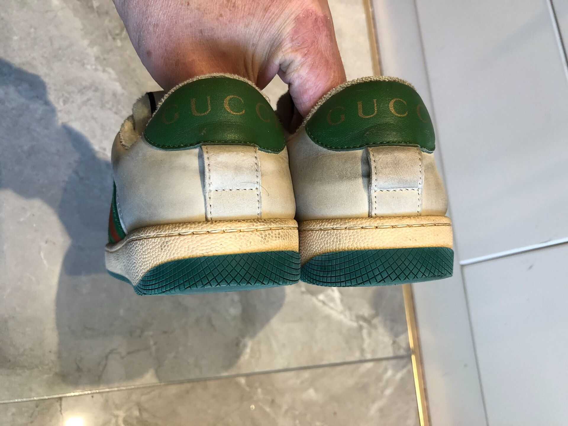Gucci Gucci Screener Distressed Leather Sneakers Women Size US 4.5 / IT 34.5 - 7 Thumbnail