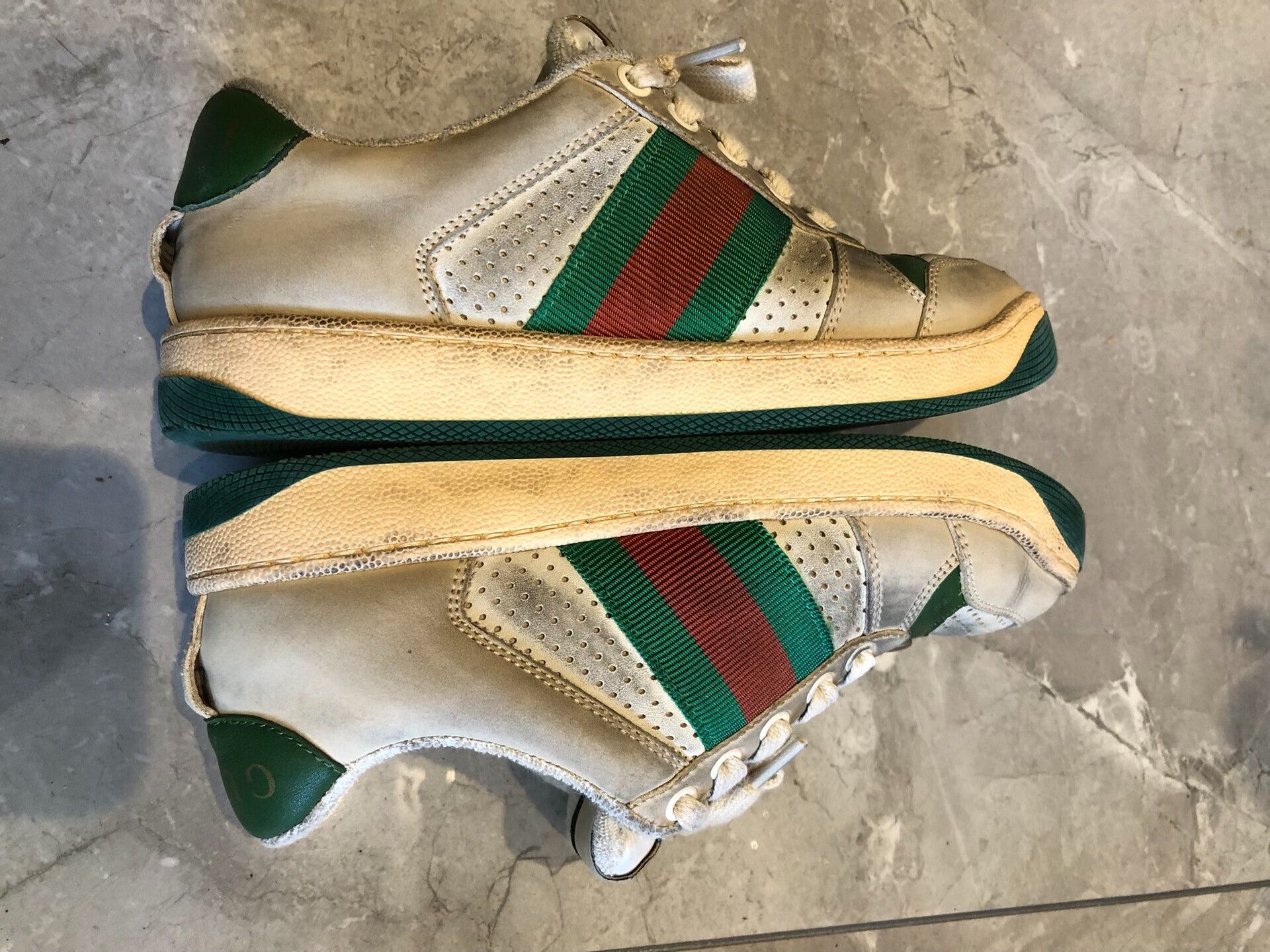 Gucci Gucci Screener Distressed Leather Sneakers Women Size US 4.5 / IT 34.5 - 4 Thumbnail