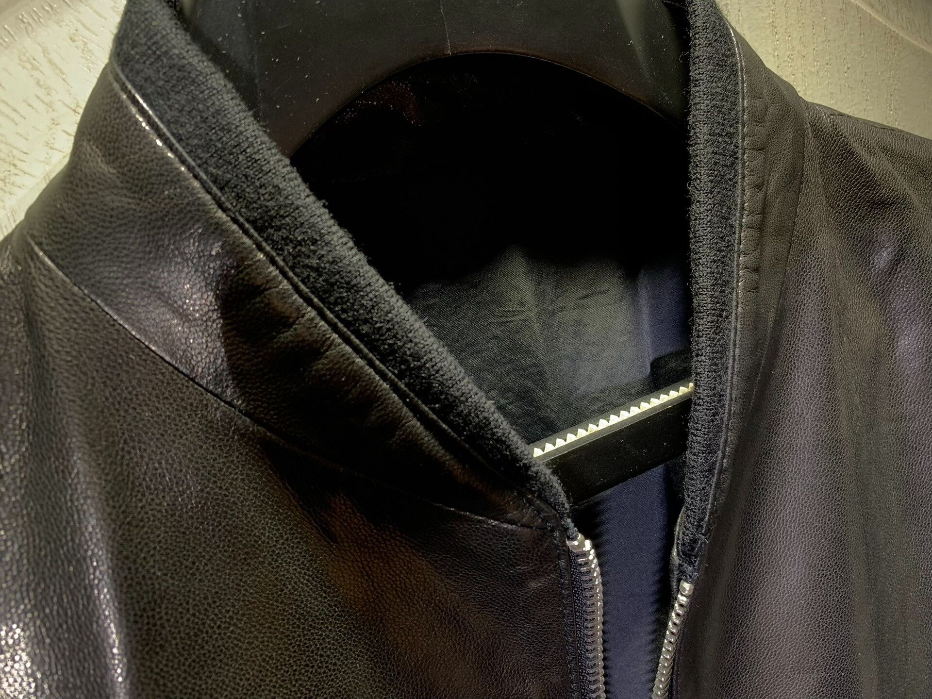 Les Hommes Les Hommes Men's Goatskin Baseball Jacket Size US M / EU 48-50 / 2 - 2 Thumbnail