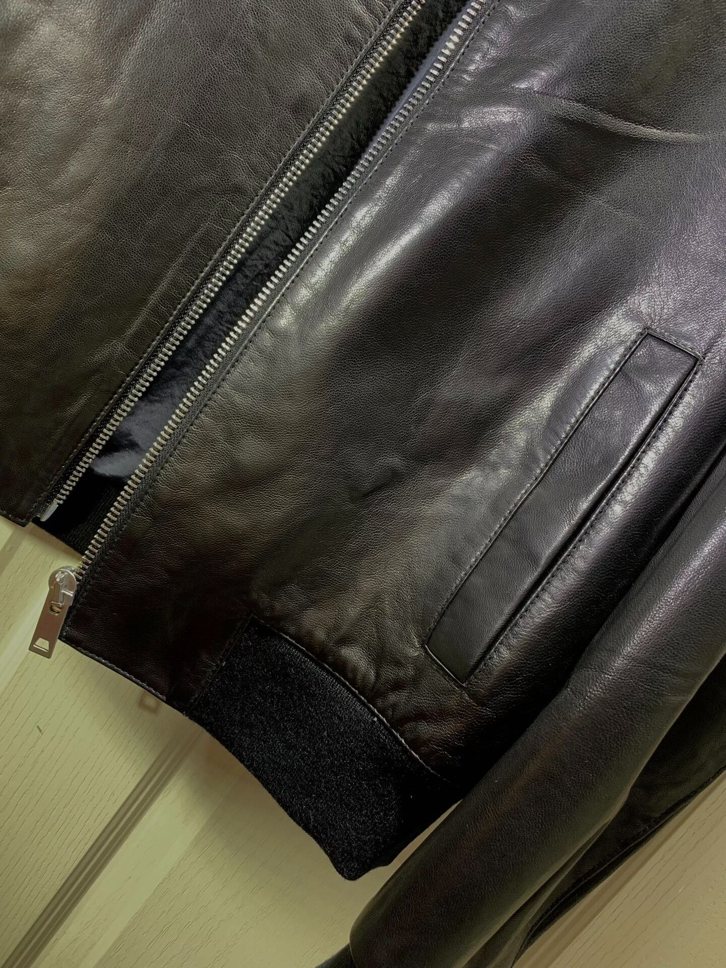 Les Hommes Les Hommes Men's Goatskin Baseball Jacket Size US M / EU 48-50 / 2 - 6 Thumbnail