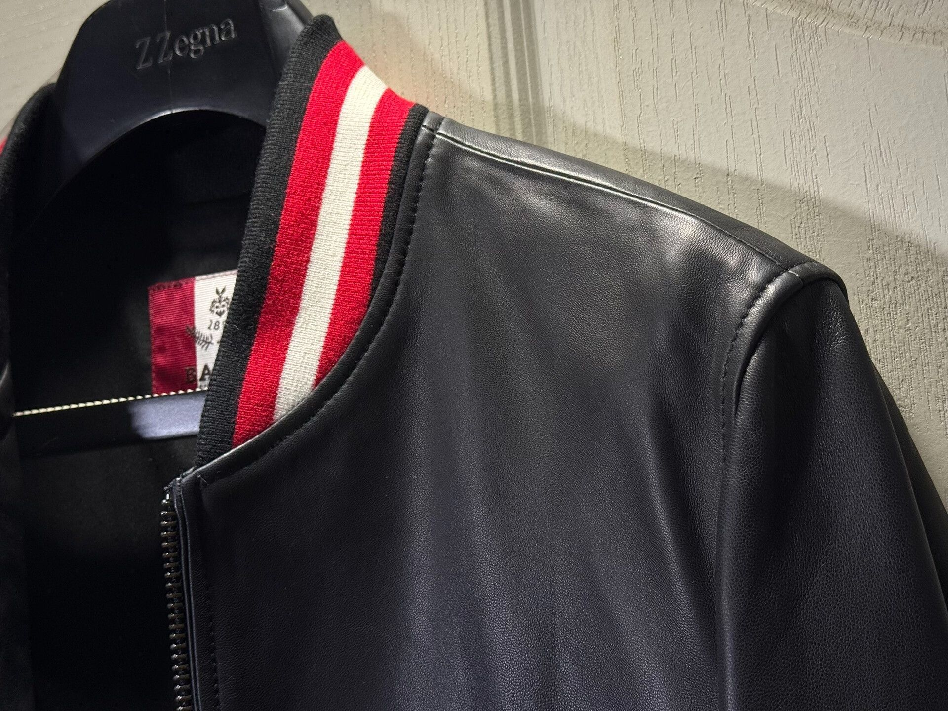 Bally BALLY Men's Sheepskin Leather Baseball Jacket Size US M / EU 48-50 / 2 - 5 Thumbnail