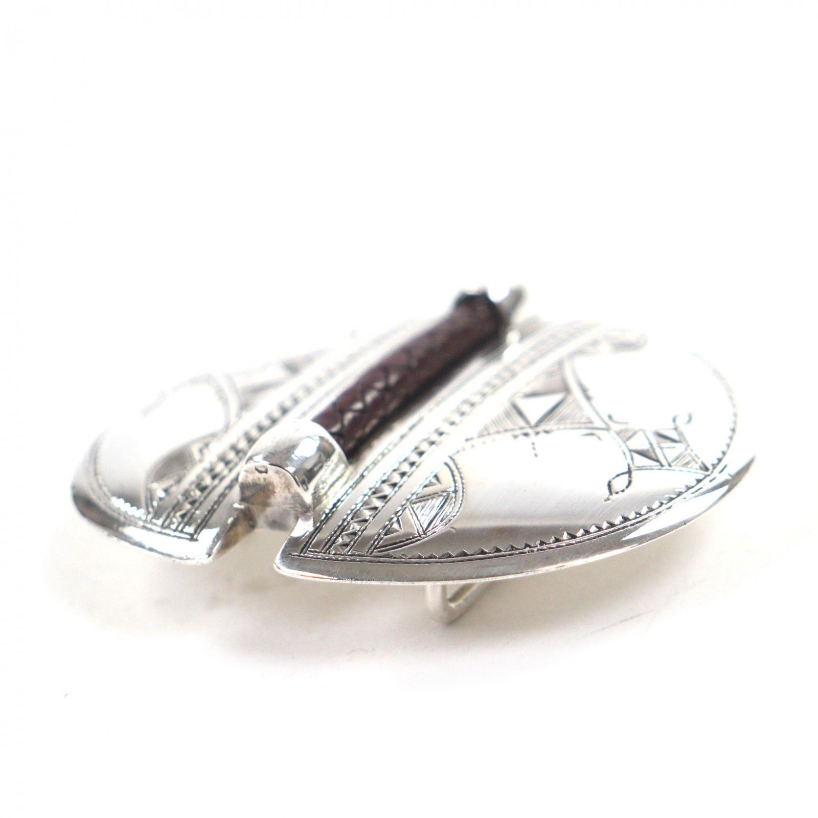 Hermes Hermes Hermès 925 Silver Leather Belt Precious Metal Belt DUTY FREE for USA Size ONE SIZE - 3 Thumbnail