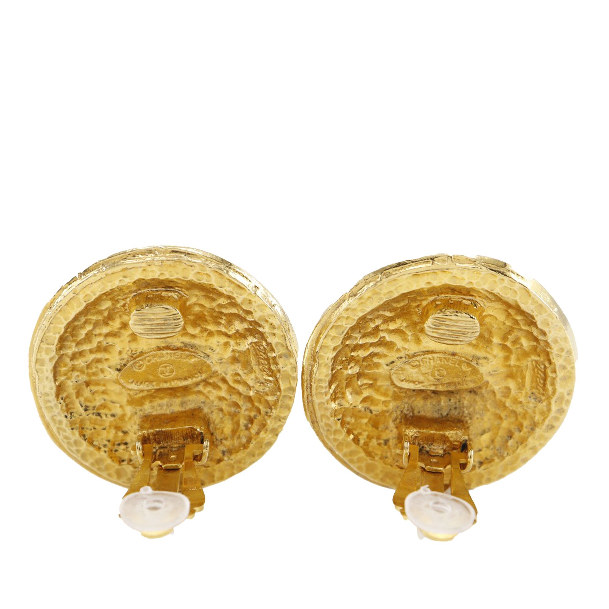 Chanel Chanel Gold Plated Rue Cambon Crest Clip On Earrings Size ONE SIZE - 3 Thumbnail