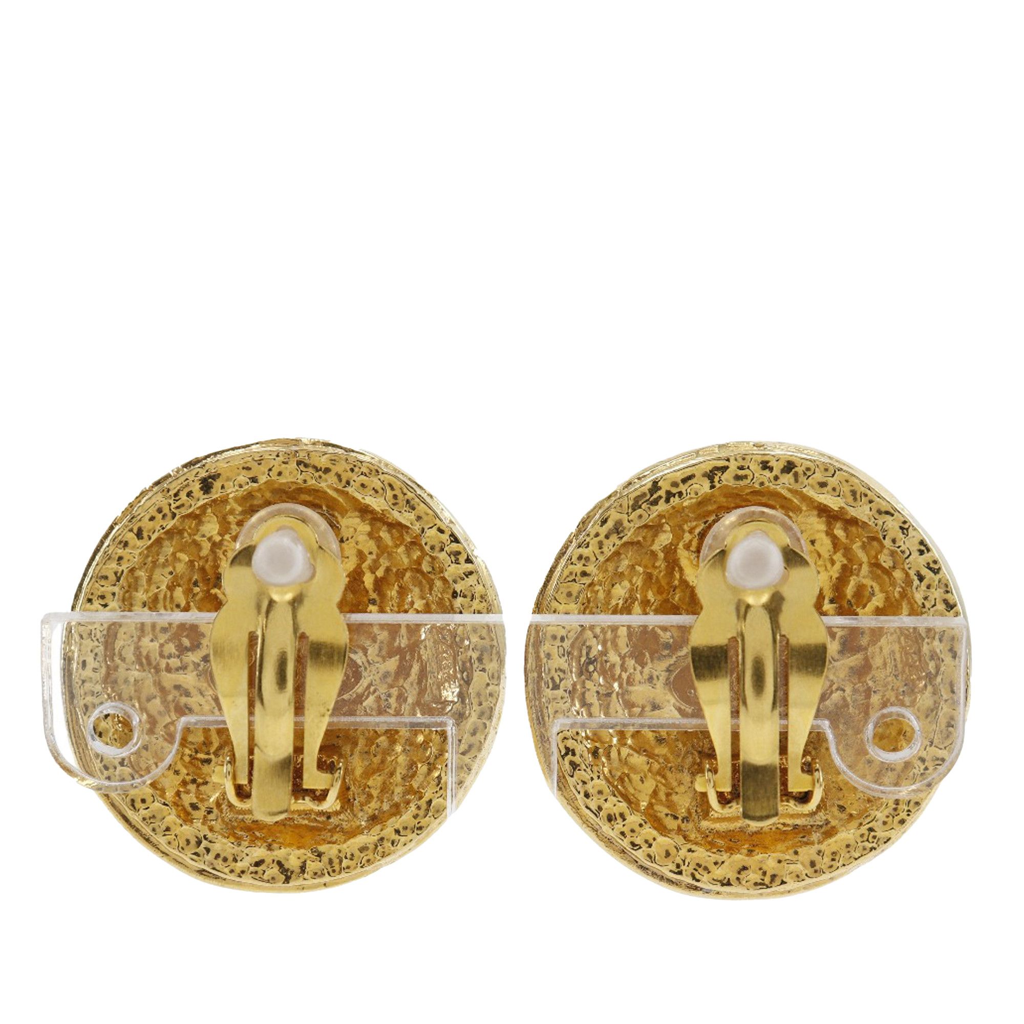 Chanel Chanel Gold Plated Rue Cambon Crest Clip On Earrings Size ONE SIZE - 2 Thumbnail
