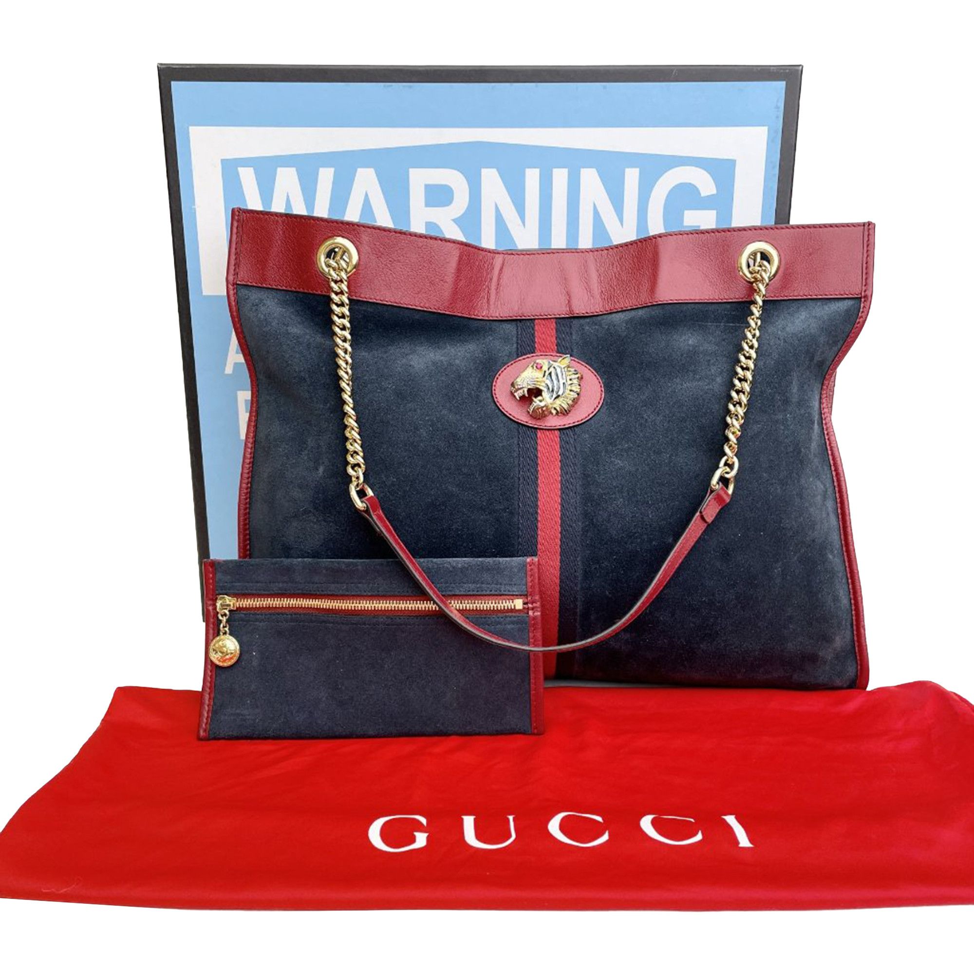 Gucci Gucci Large Web Suede Rajah Tote Size ONE SIZE - 14 Thumbnail