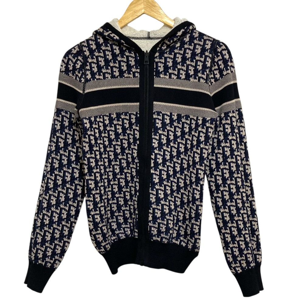 Dior Dior Christian Dior Oblique Knit Zip Hoodie Textile Sweatshirts & Hoodies DUTY FREE for USA Size ONE SIZE - 3 Thumbnail