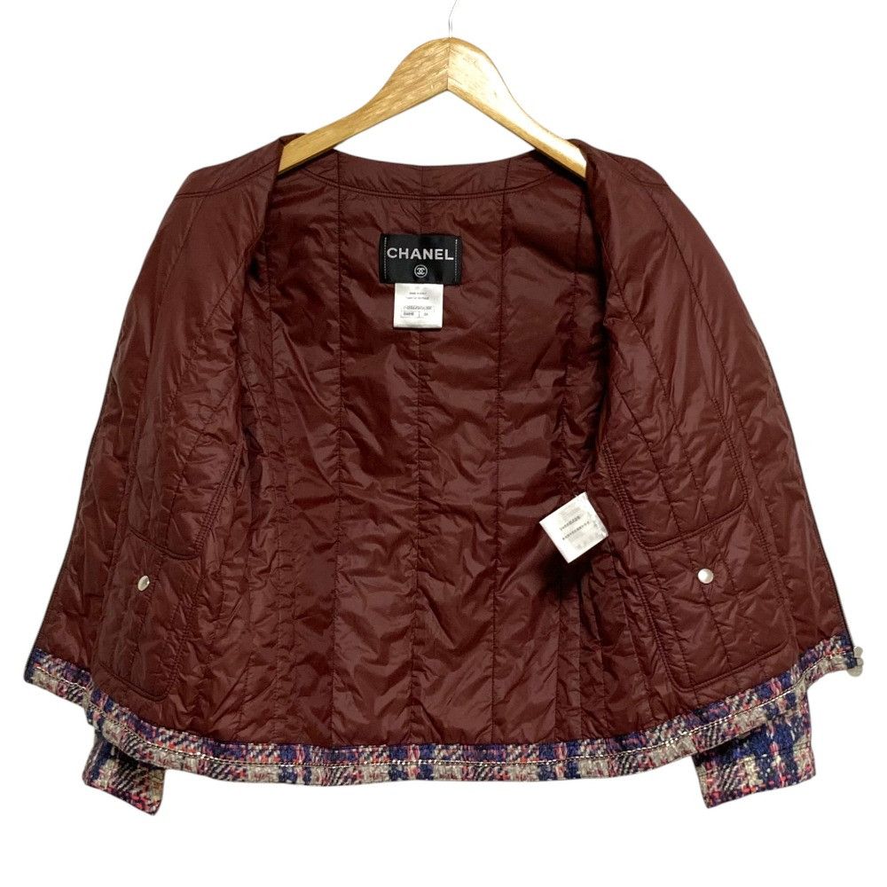 Chanel Chanel Chanel Tweed Padding Jacket Textile Outerwear P46944 DUTY FREE for USA Size ONE SIZE - 3 Thumbnail