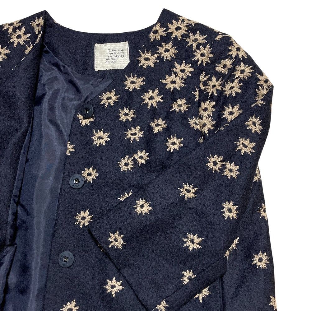 Other Other Sally Scott Embroidered Wool Collarless Jacket Textile Outerwear DUTY FREE for USA Size ONE SIZE - 3 Thumbnail