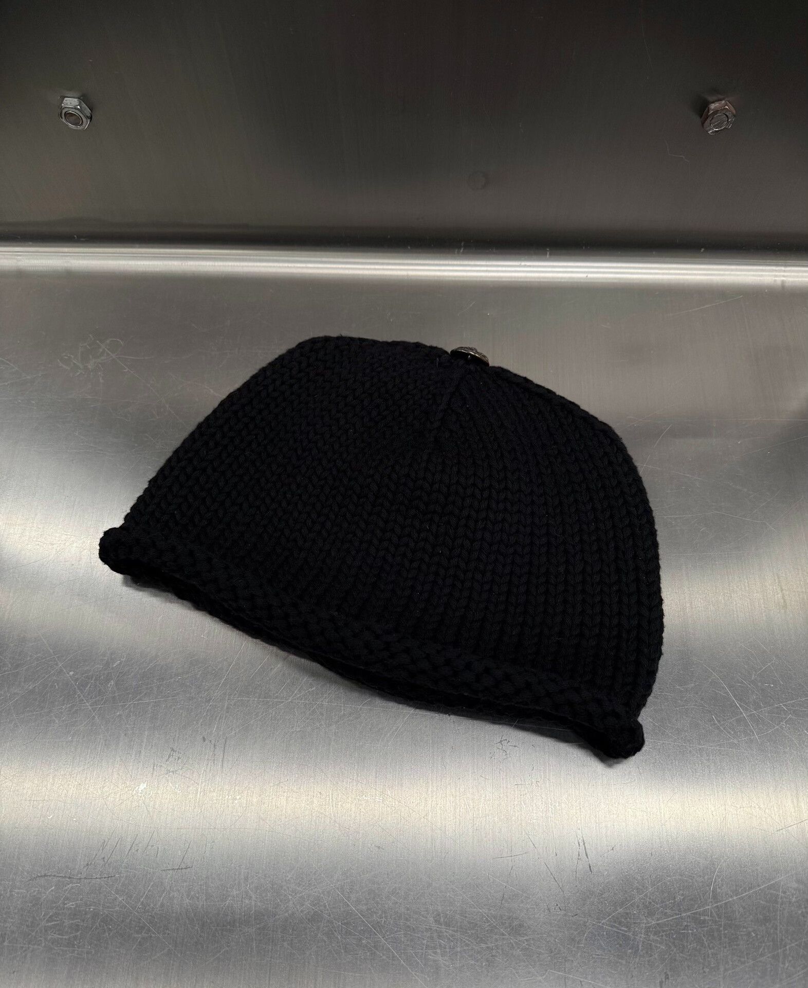Chrome Hearts Chrome Hearts Black Rolled Edge Cross Beanie Size ONE SIZE - 2 Thumbnail