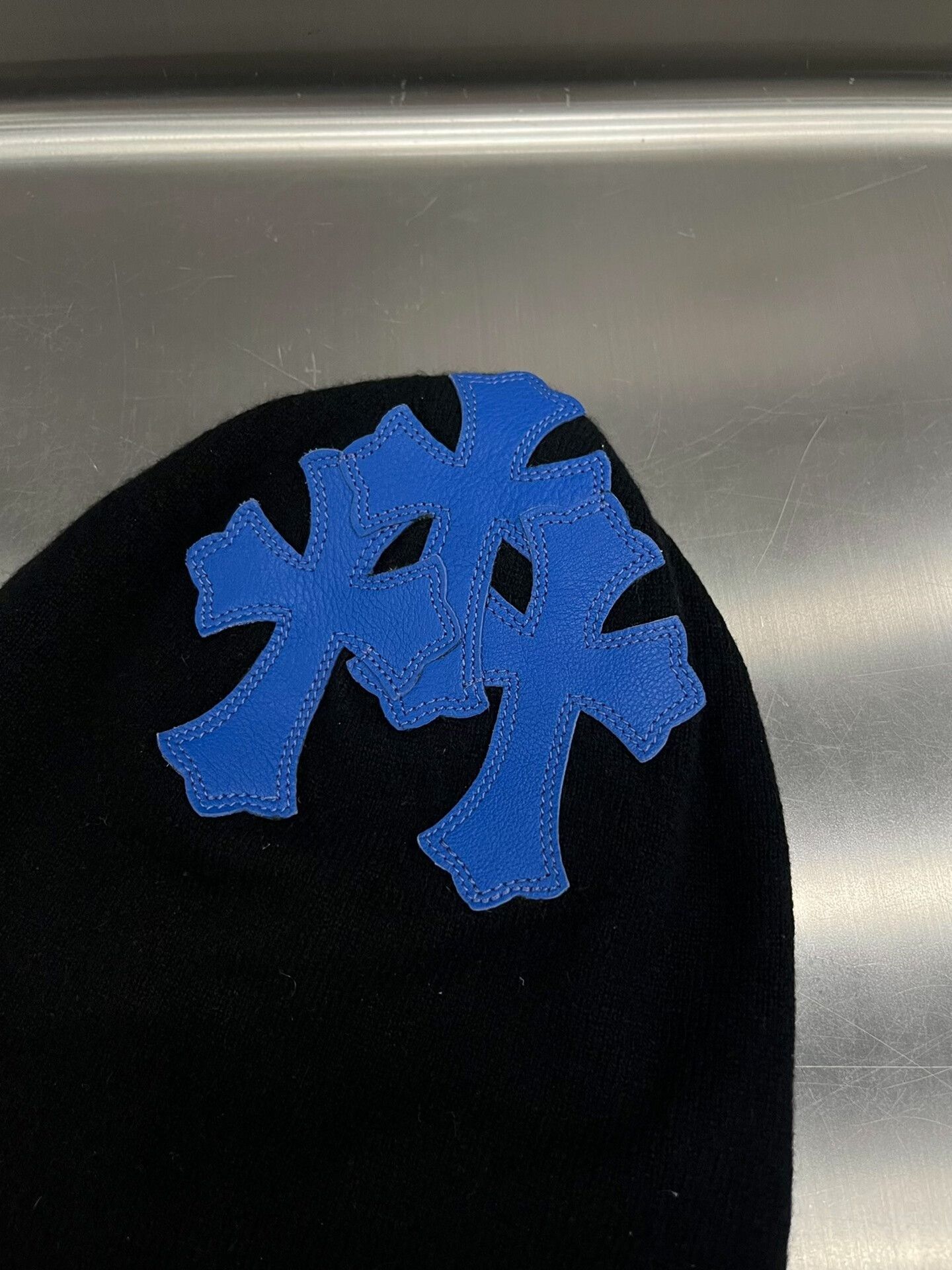 Chrome Hearts Chrome Hearts Blue Cross Patch Beanie & Mask Size ONE SIZE - 2 Thumbnail