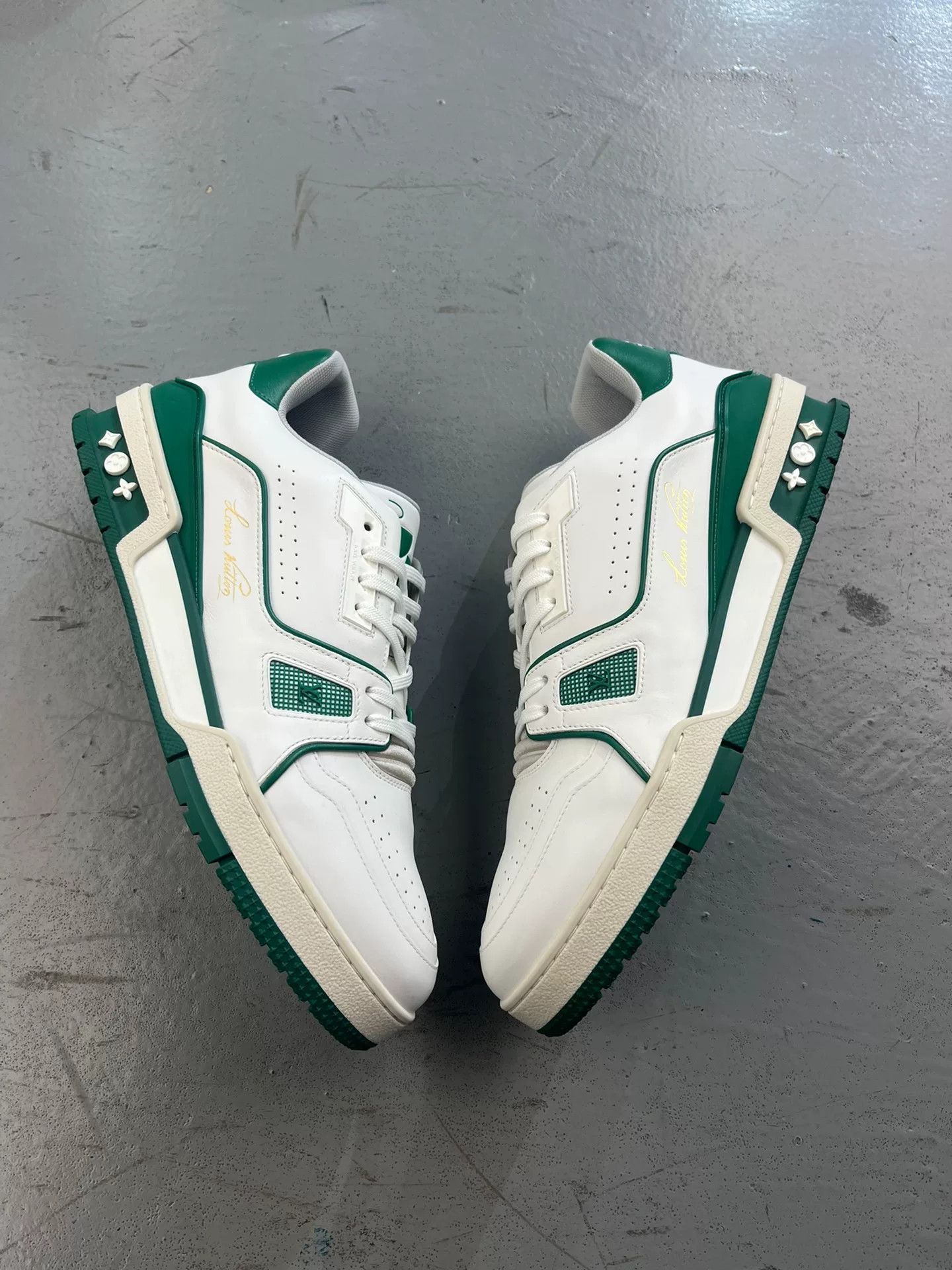 Louis Vuitton LV Trainer Classic White Green Size US 10 / EU 43 - 3 Thumbnail