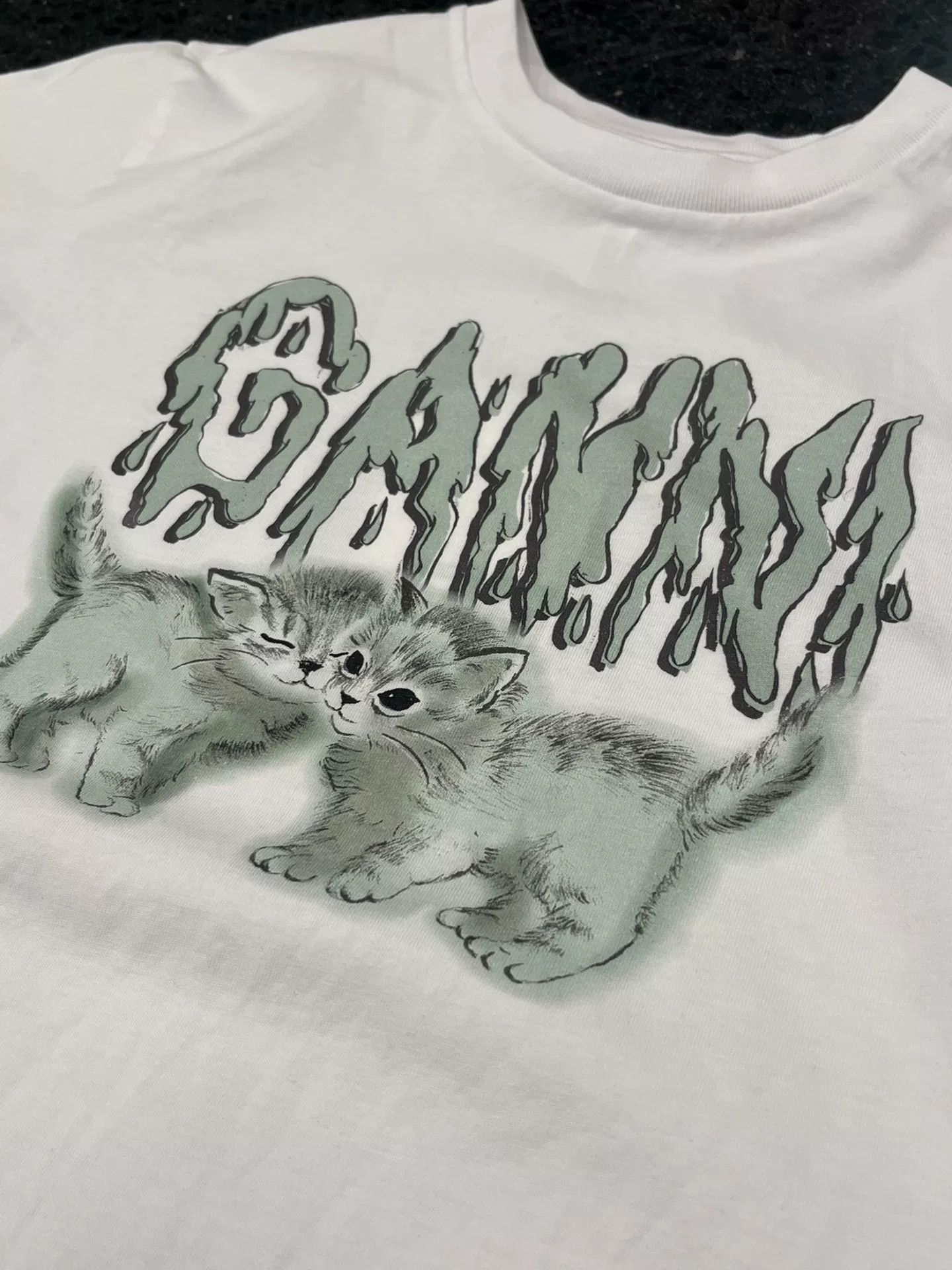Ganni Ganni Cat Print Short Sleeve Tee Size M / US 6-8 / IT 42-44 - 2 Thumbnail