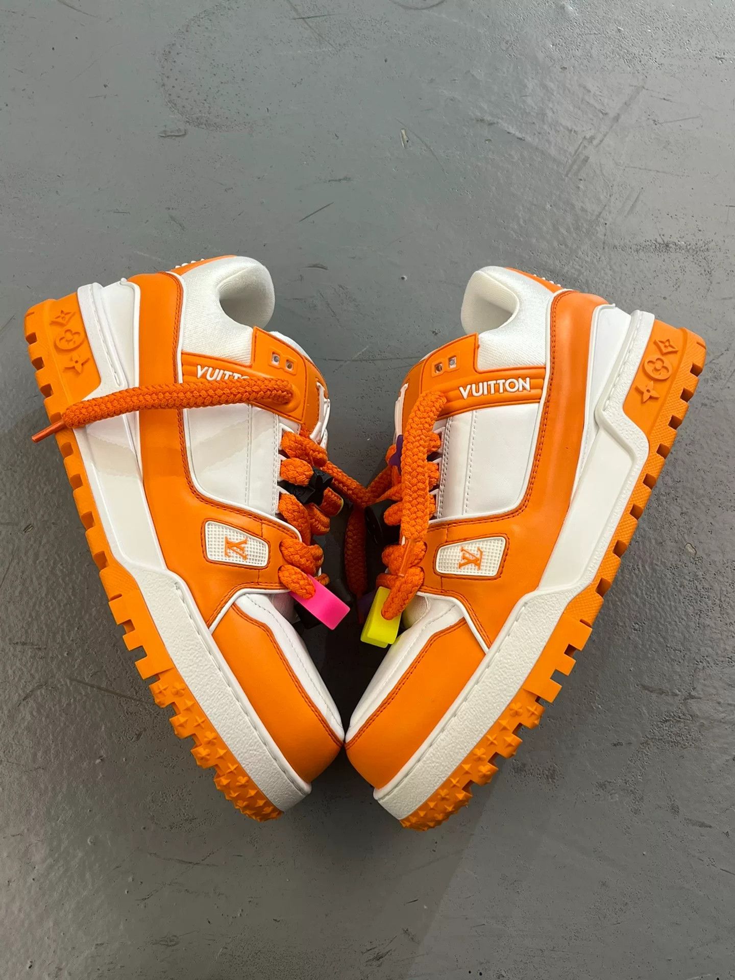 Louis Vuitton LV Trainer White Orange Maxi Size US 11 / EU 44 - 2 Thumbnail