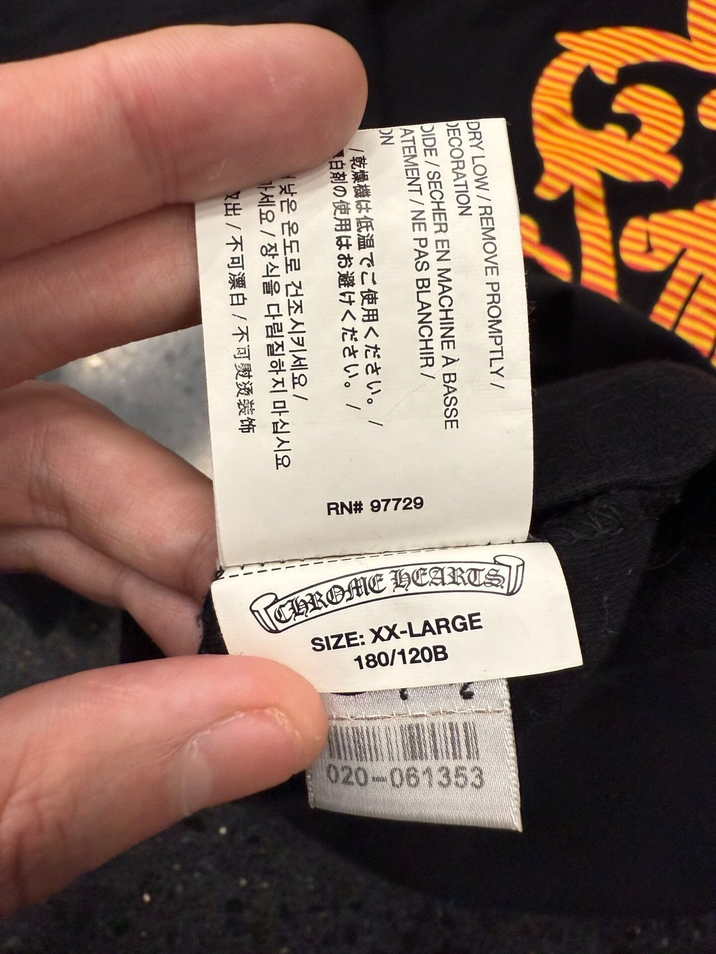 Chrome Hearts Chrome Hearts Black Long Sleeve Orange Print Size US XXL / EU 58 / 5 - 5 Thumbnail