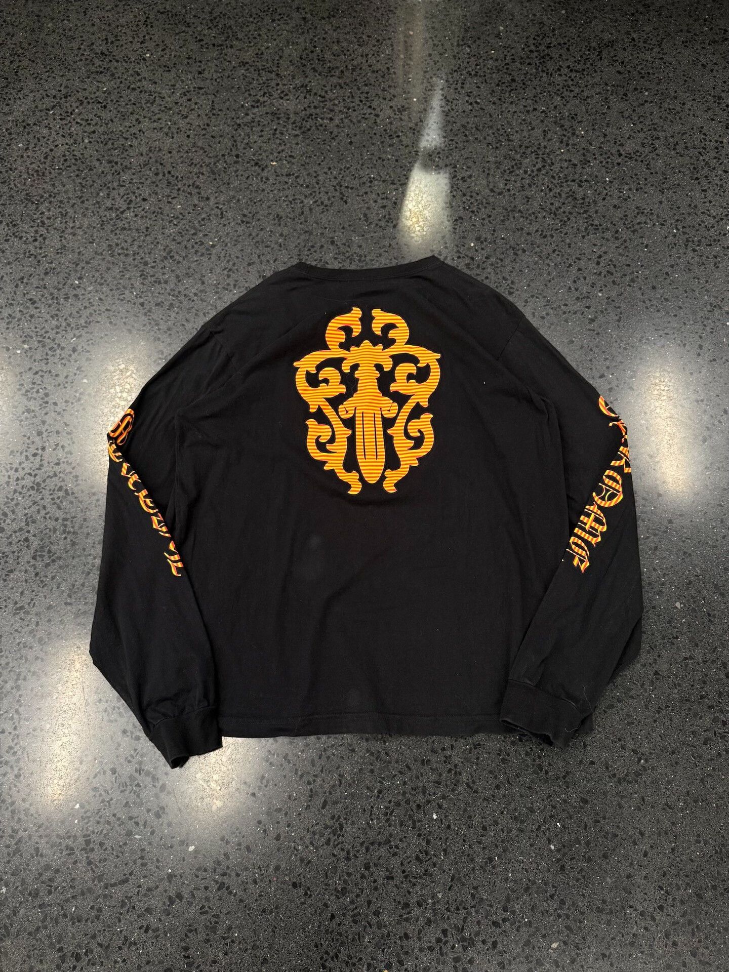 Chrome Hearts Chrome Hearts Black Long Sleeve Orange Print Size US XXL / EU 58 / 5 - 2 Thumbnail