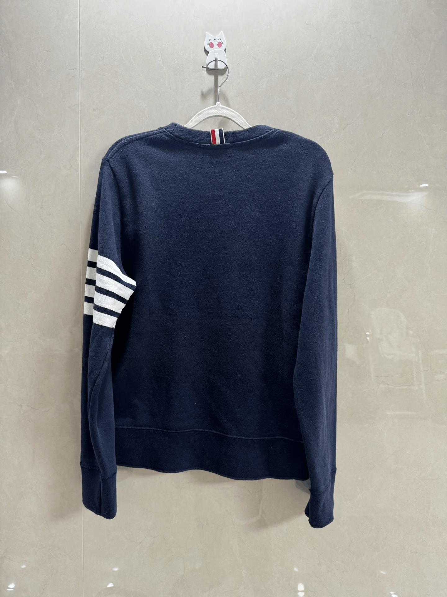 Thom Browne Thom Browne Four-Stripe Blue Sweatshirt Size US L / EU 52-54 / 3 - 2 Thumbnail