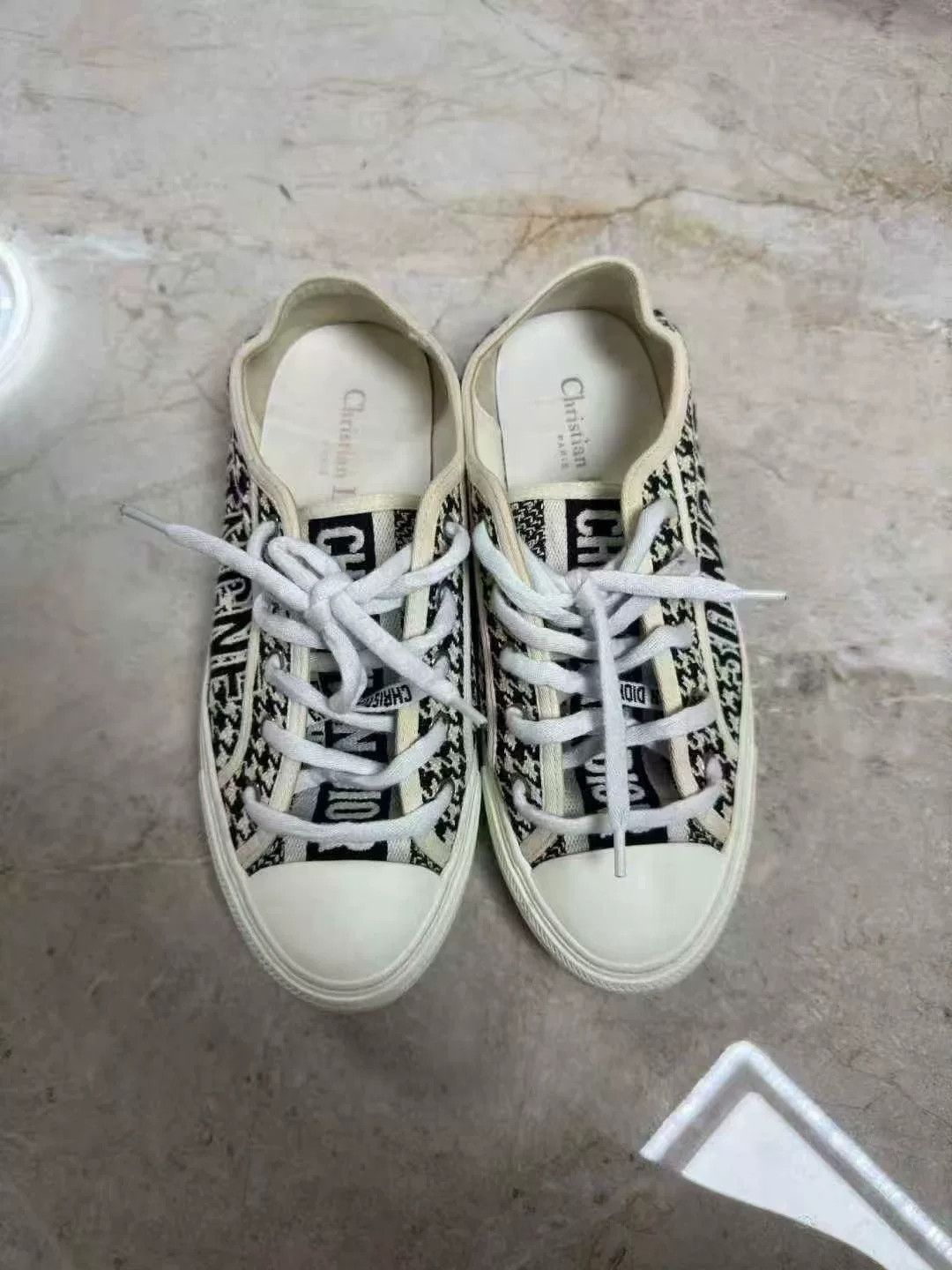 Dior Dior Houndstooth Canvas Shoes Size US 7 / IT 37 - 2 Thumbnail